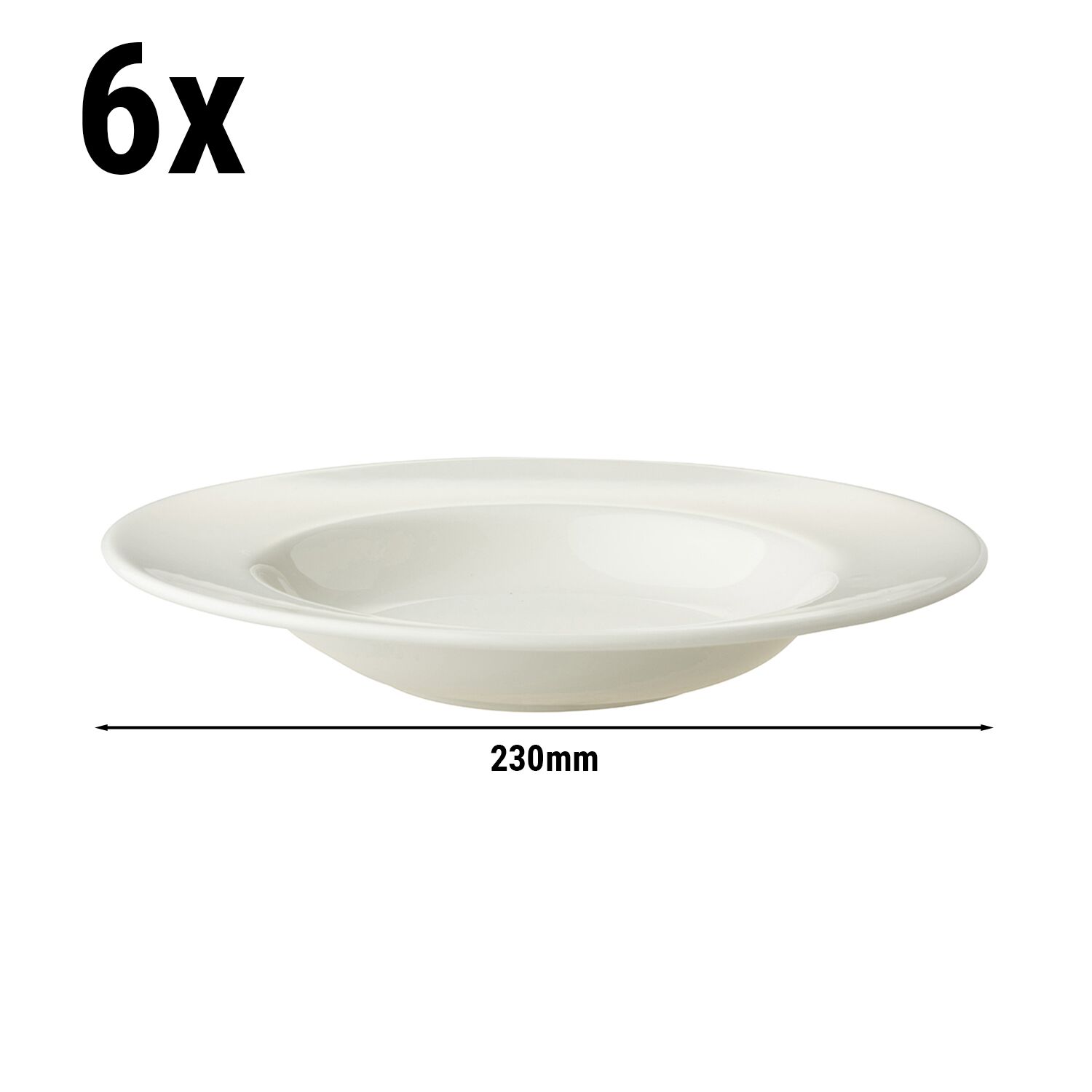 (6 Stück) LUX - Teller Maastricht - tief - Ø 230mm - Elfenbein