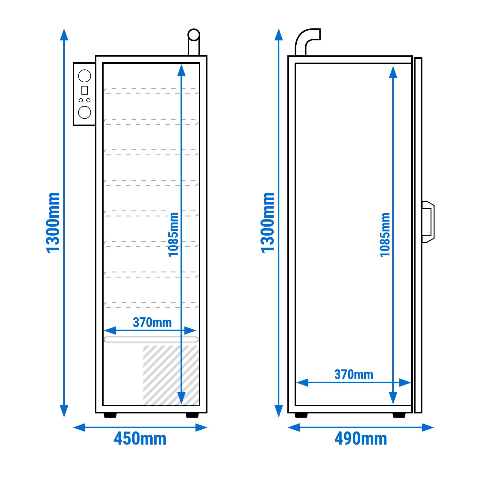 Fumoir électrique professionnel - avec 8 grilles - 450x490mm