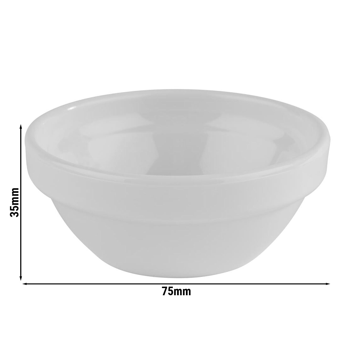 (12 pièces) Coupelles à sauce - FRIENDLY - PET - 50 ml - rond - Ø 75 mm - Blanc