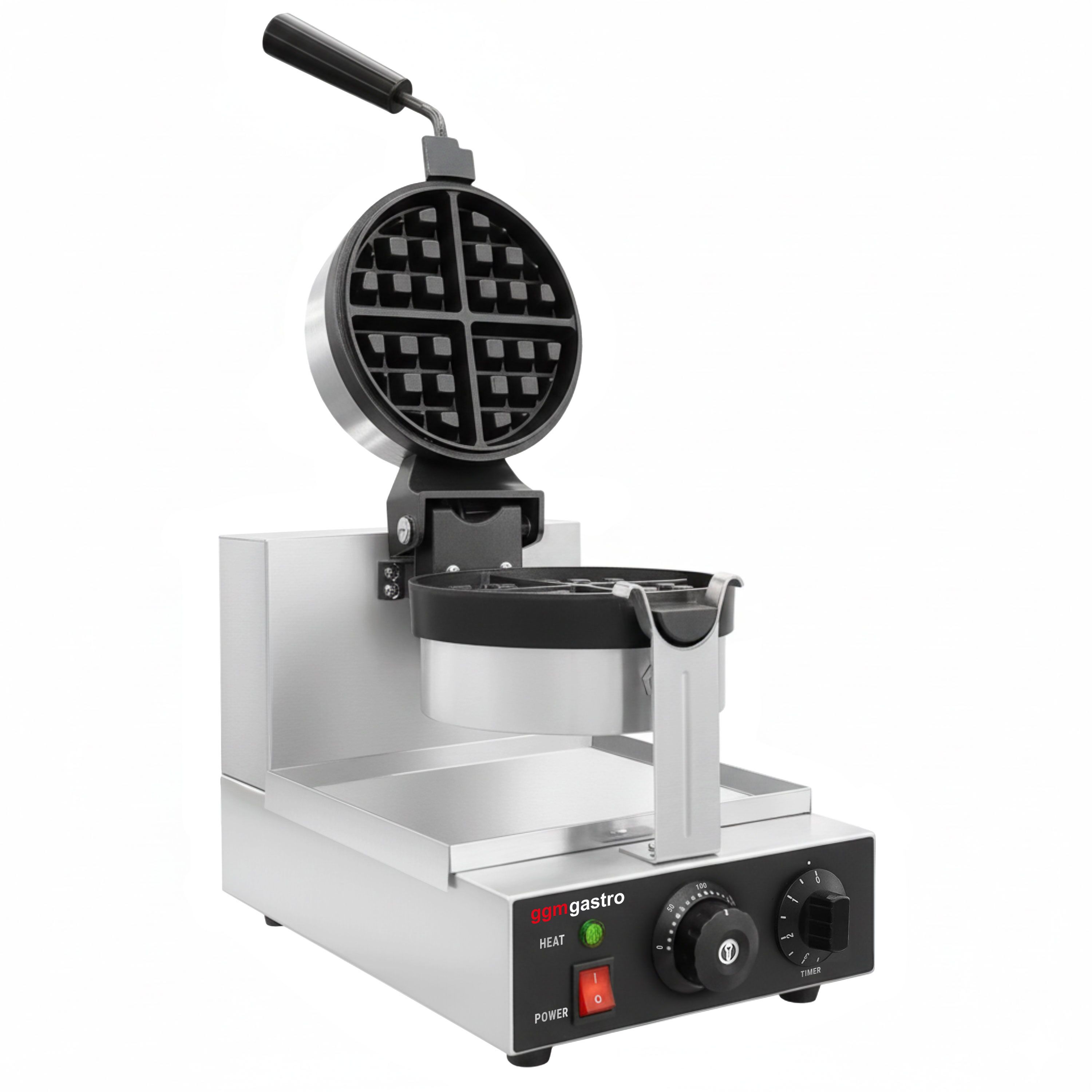 Gaufrier – simple – manuel – 1,3 kW – Forme : rond – avec surface de cuisson rotative à 180°