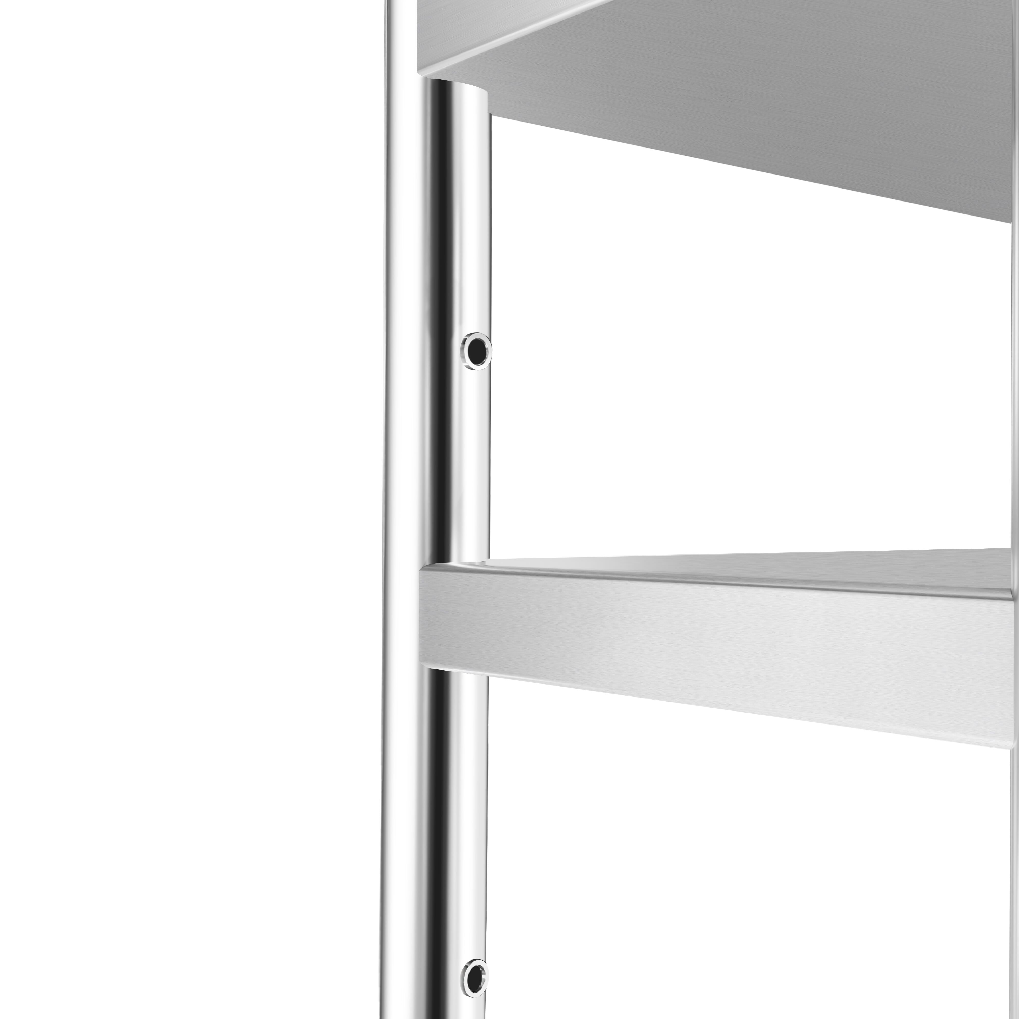 Étagère supérieure en inox – 2 niveaux – 1200 × 370 mm – hauteur réglable