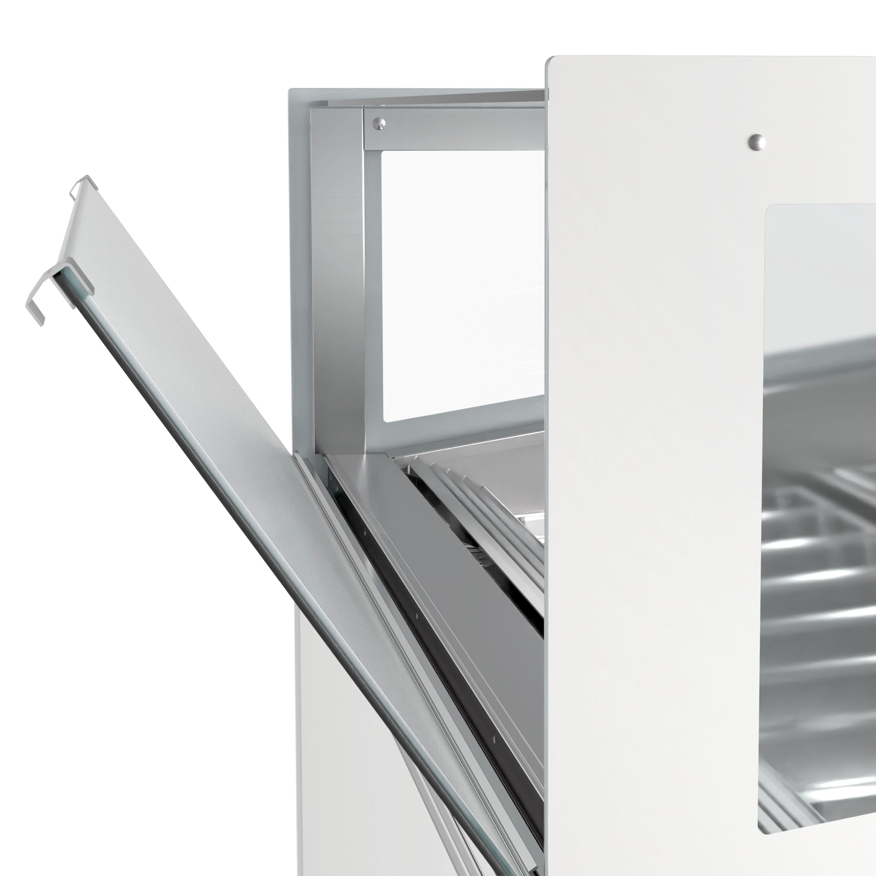 Vitrine à glace ADAM – 1200 mm – refroidissement ventilé – pour 12 bacs à glace de 5 litres ou 8 bacs de 7 litres – Blanc