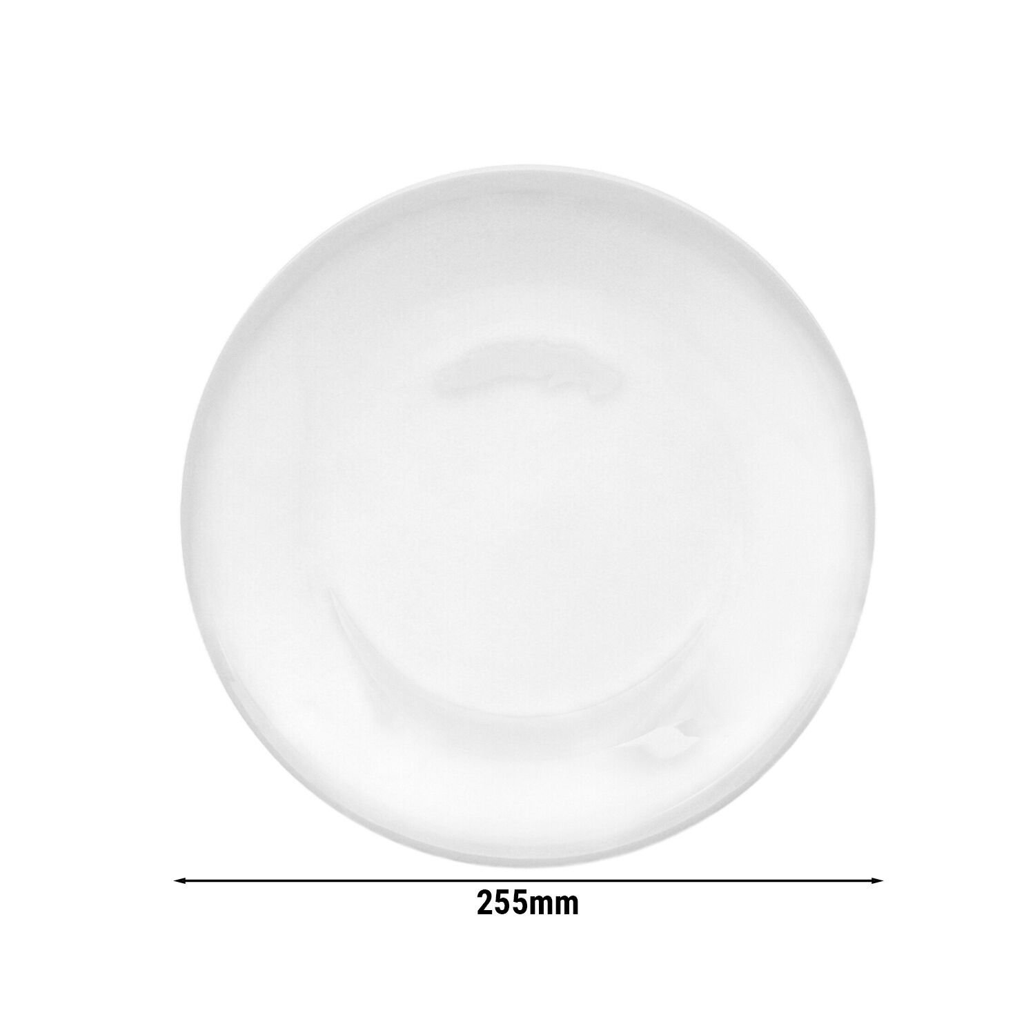 (12 pièces) THERMO FUTURE BOX | Assiette en Porcelaine - Ronde - sans Compartiment - Blanc