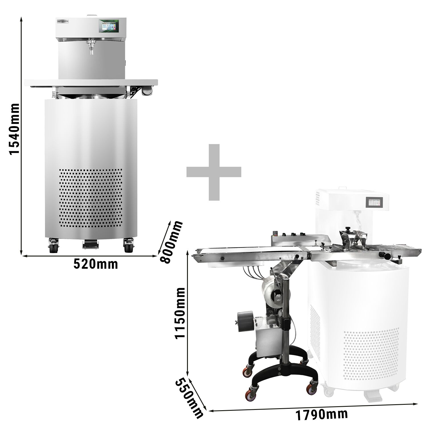 Tempéreuse à chocolat / Chocotemper - 12 kg - 2,5 kW - avec robinet de vidange - incl. surface de rangement avec zone de glaçage