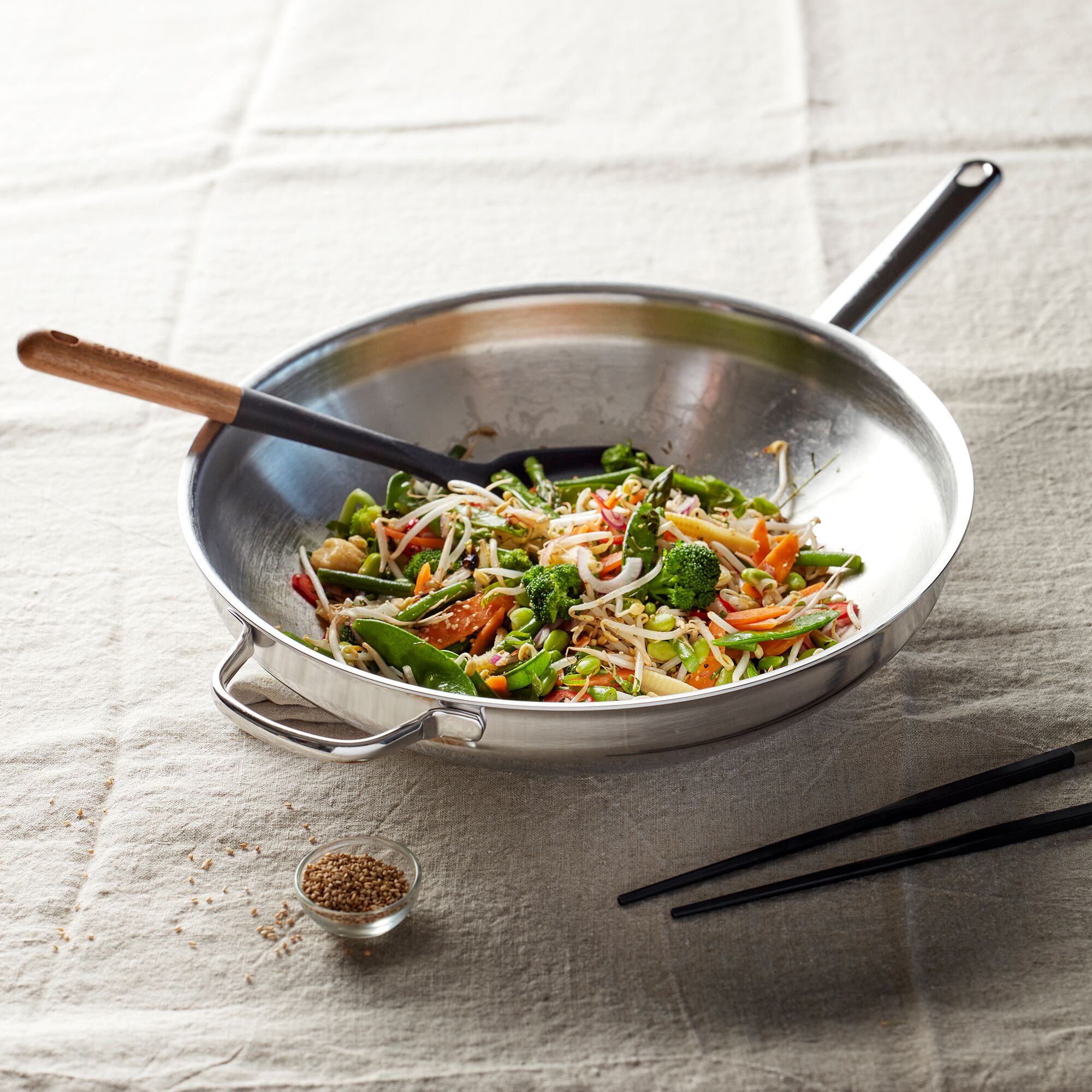 DEMEYERE | APOLLO 7 - Wok flacher Boden - Ø 320mm - Edelstahl