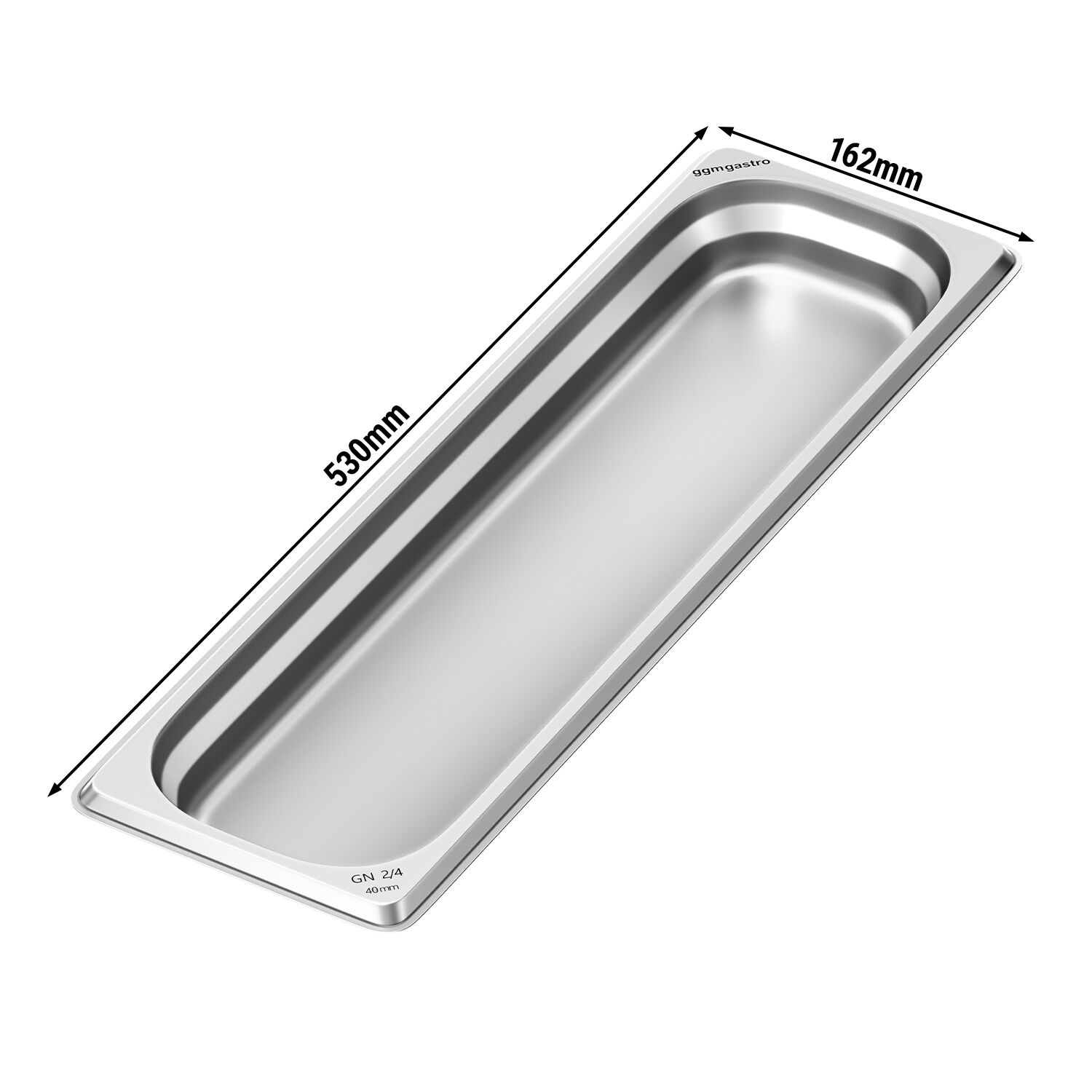 (6 pièces) Récipients en acier inoxydable GN 2/4 - Hauteur : 40mm