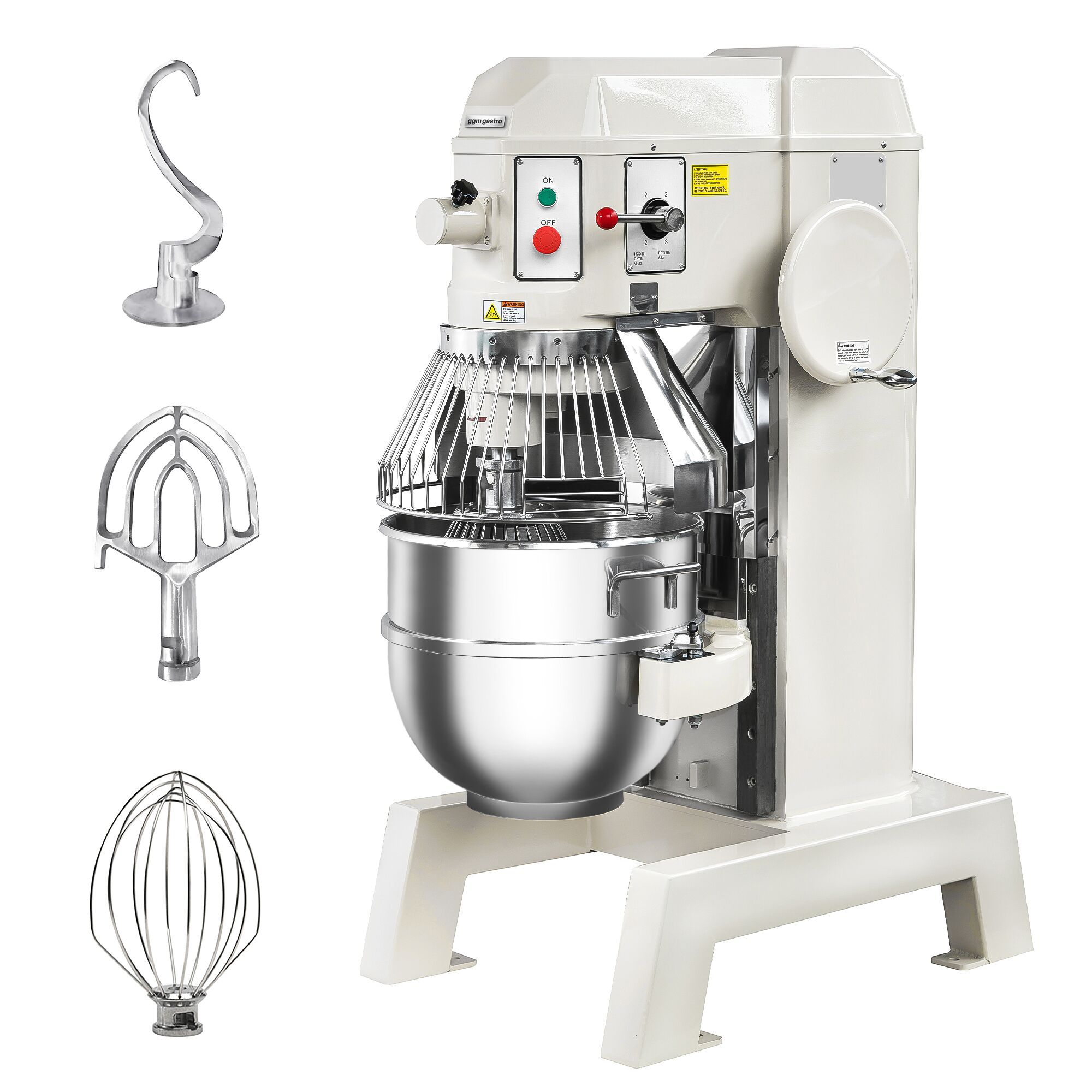 Batteur-mélangeur planétaire professionnel - 60L - 3kW - incl. 3 outils