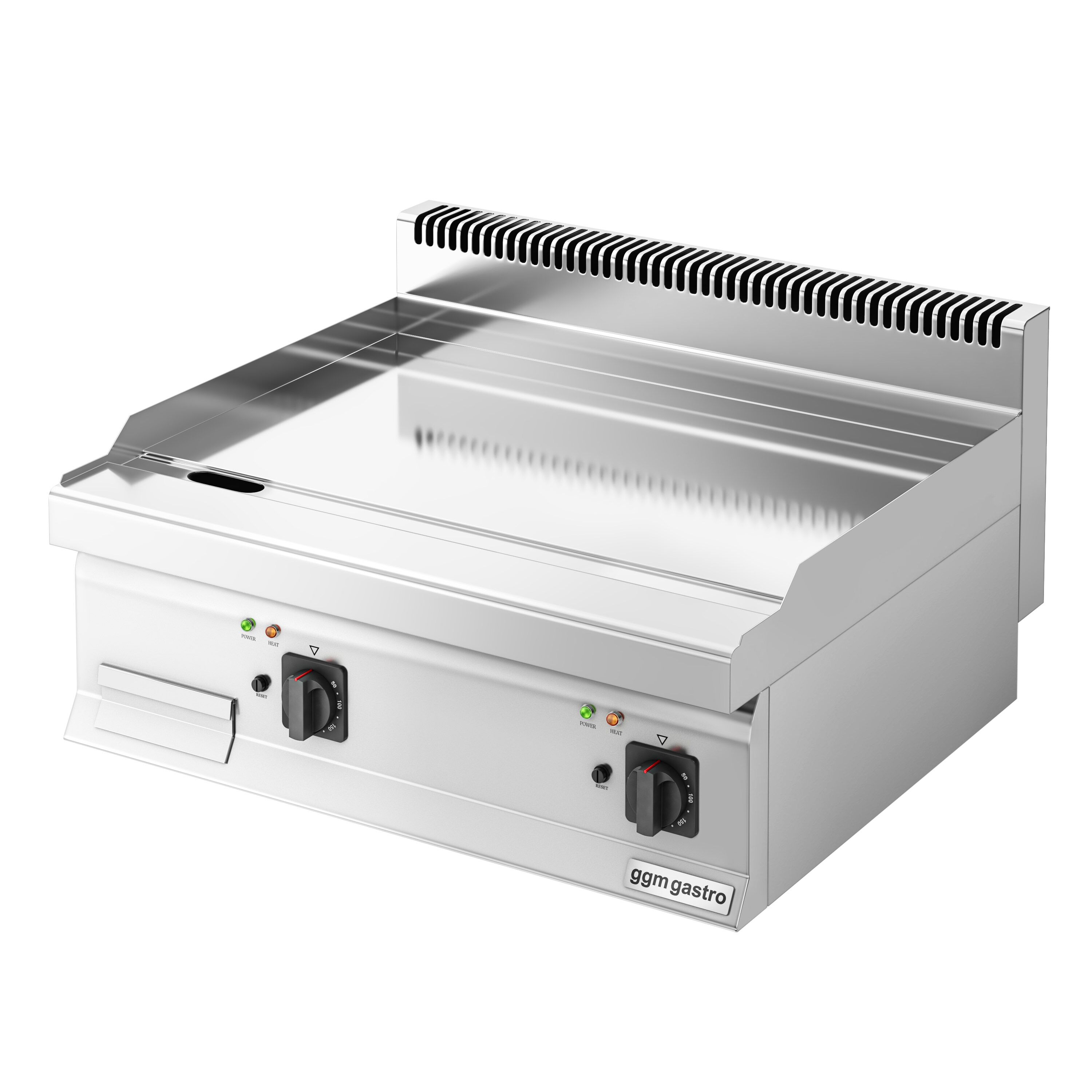 Plaque de cuisson électrique avec revêtement en chrome dur - 8 kW - lisse