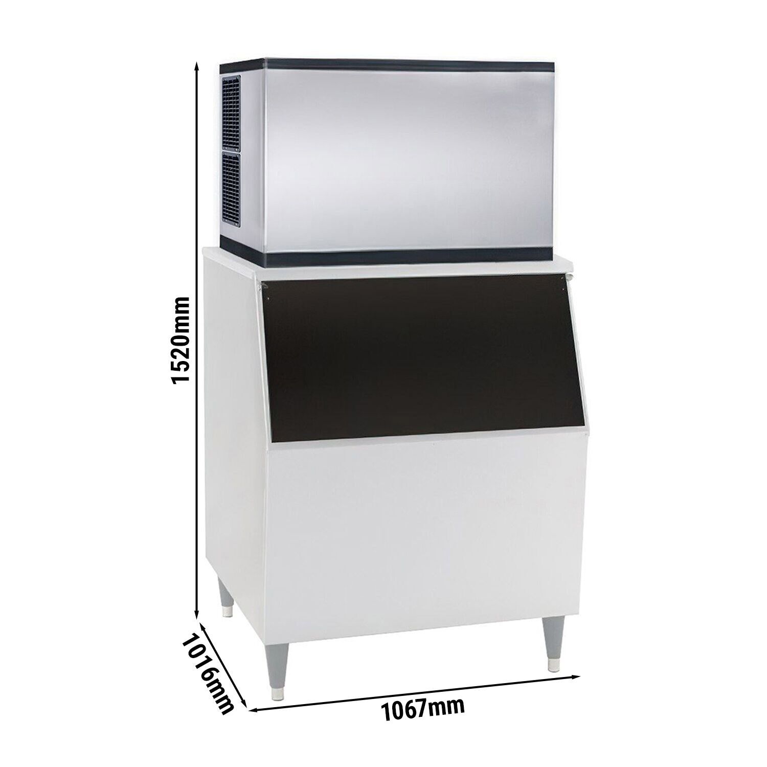 Machine à glaçons - Cubes - 403 kg/24 h - y Bac à glaçons