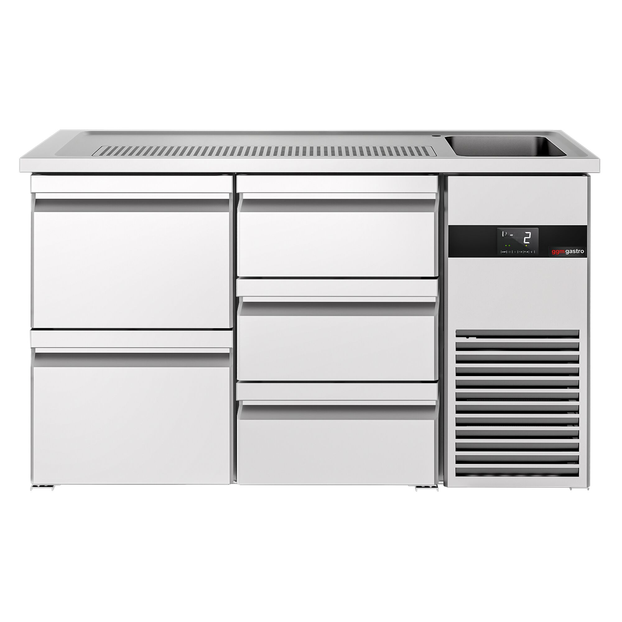 Comptoir de bar réfrigéré PREMIUM - 1550x700mm - 5 tiroirs