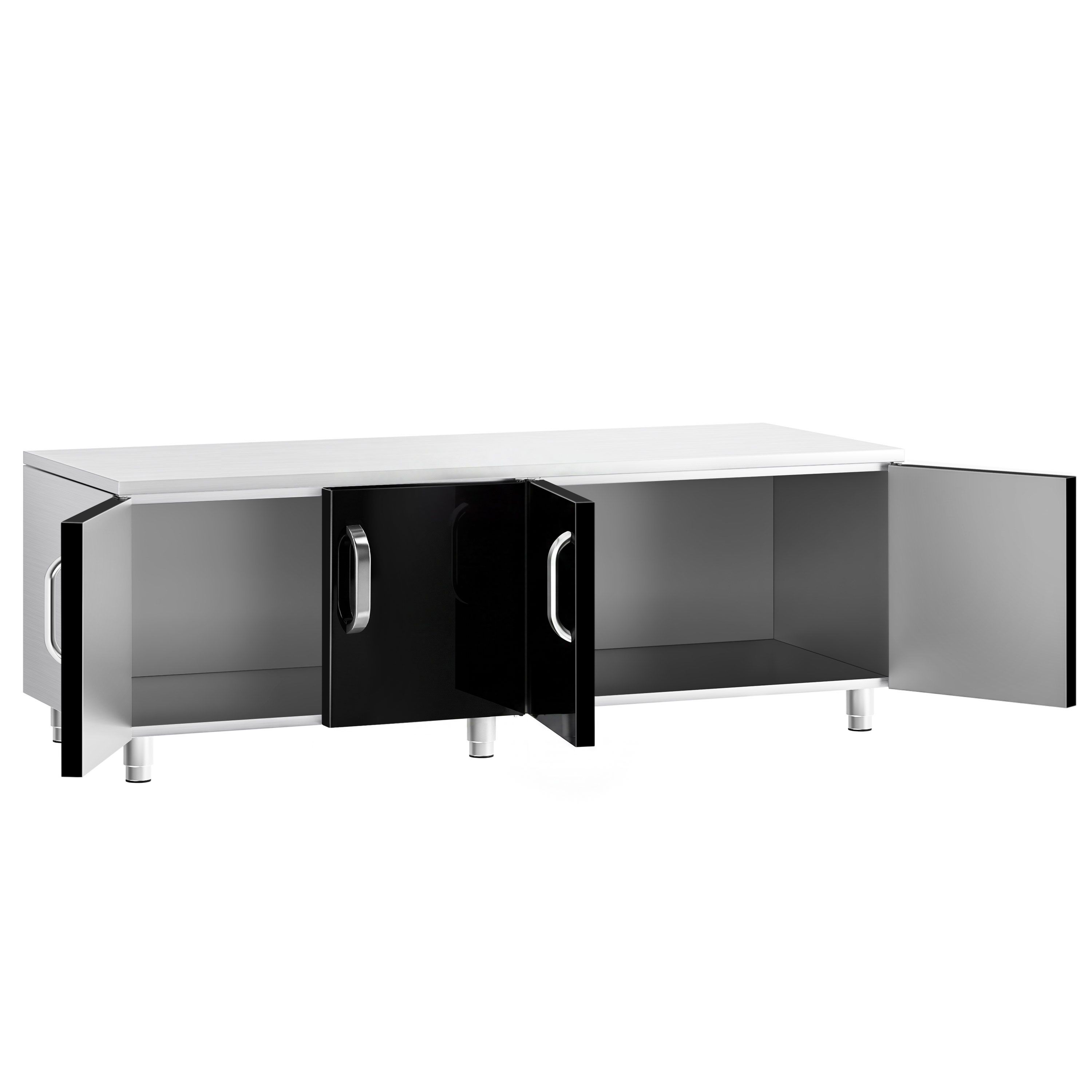 Stainless Steel Substructure - 4 Doors Mario 700 - 1600x620x587mm - Black doors - 4 doors - Series Mario 700