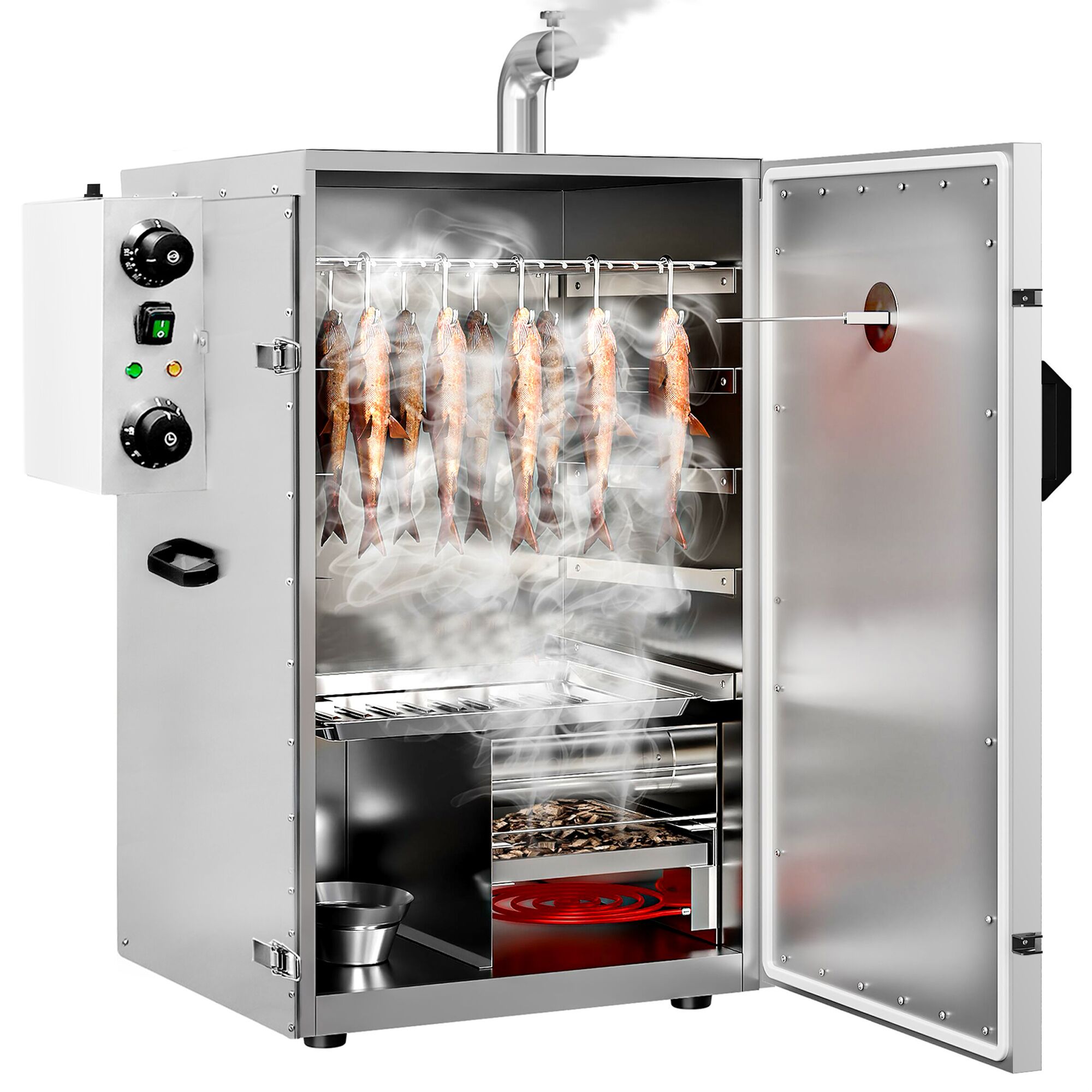 Compact Fumoir électrique professionnel - Commande mécanique - 4 grilles - 410x450mm