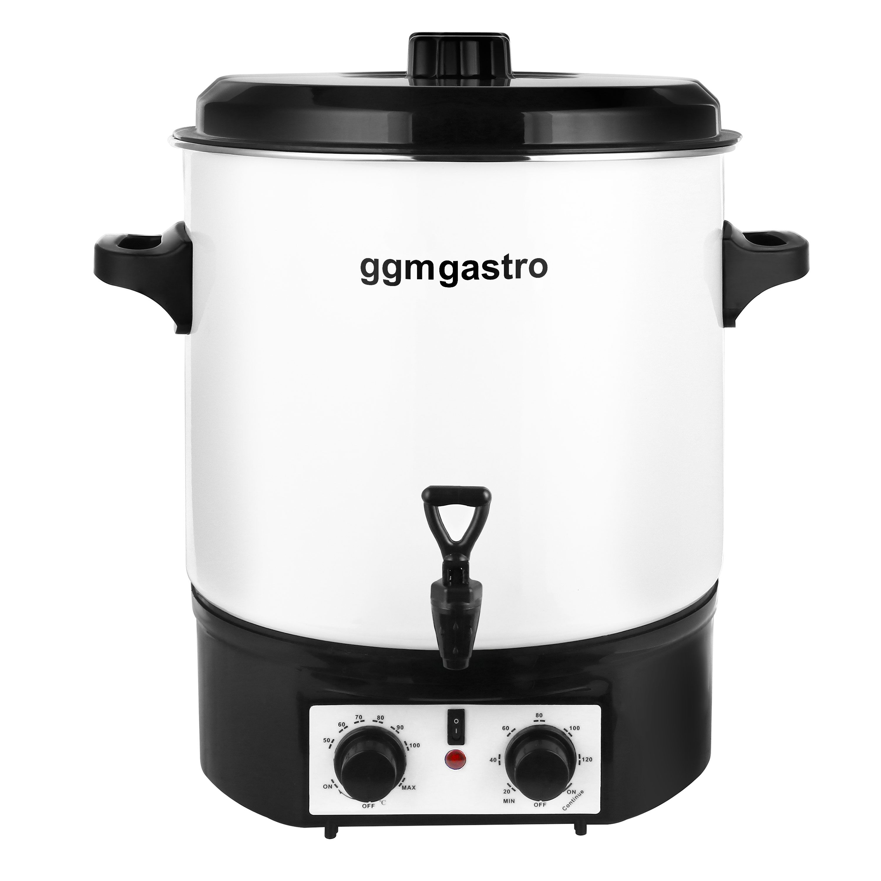 Distributeur de boissons chaudes professionnel - 27L - 1,8kW - Réglage de température en continu 30–110°C - Blanc - avec robinet de vidange et Minuteur numérique