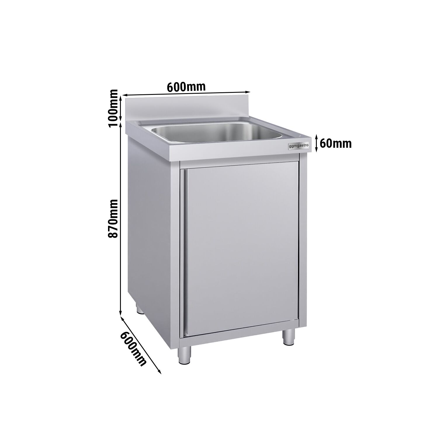 Meuble évier ECO - 600 x 600 mm - avec 1 bac
