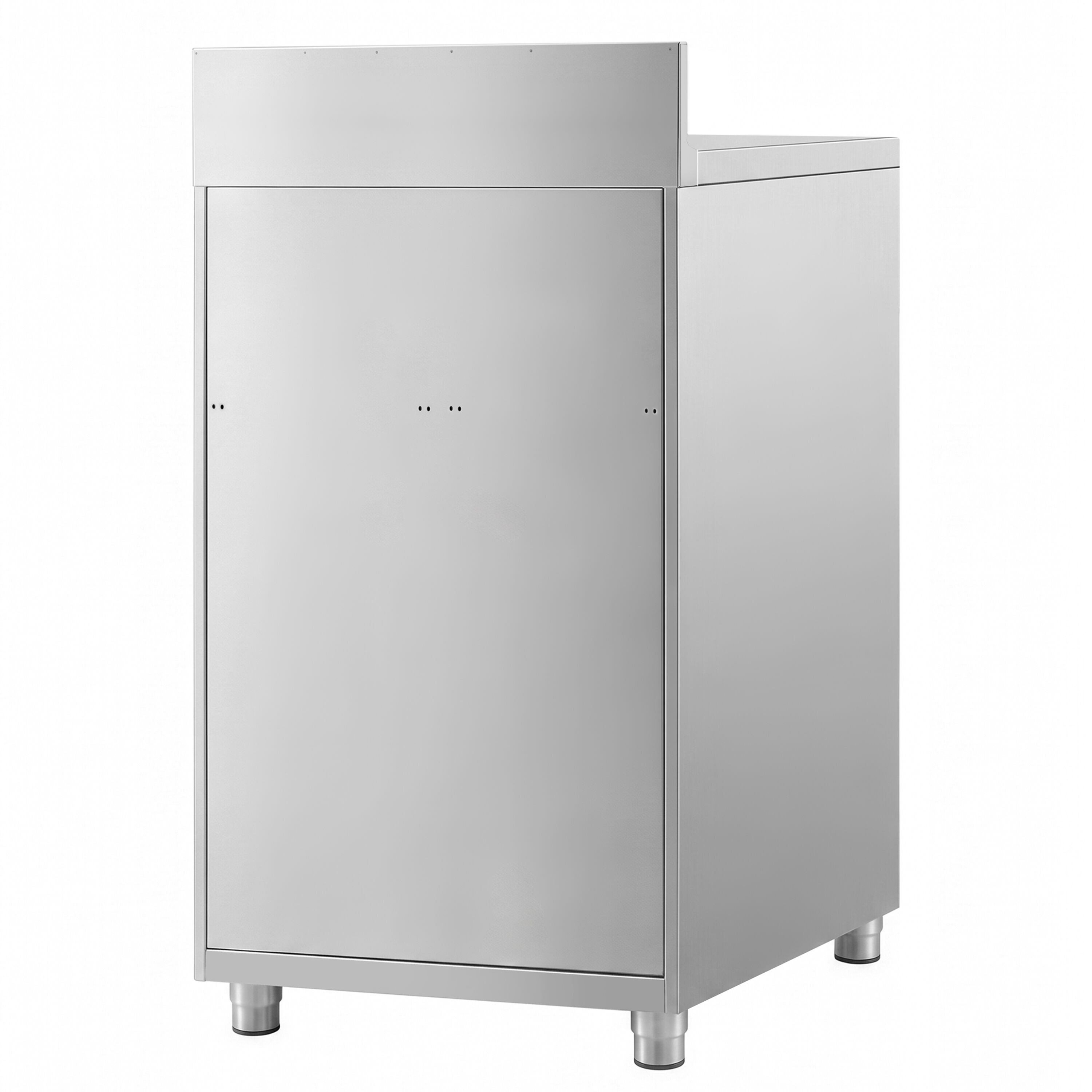 Arbetsskåp – för kaffebryggare – 600 x 600 mm – med 2 pendeldörrar, 2 lådor och upphöjd kant