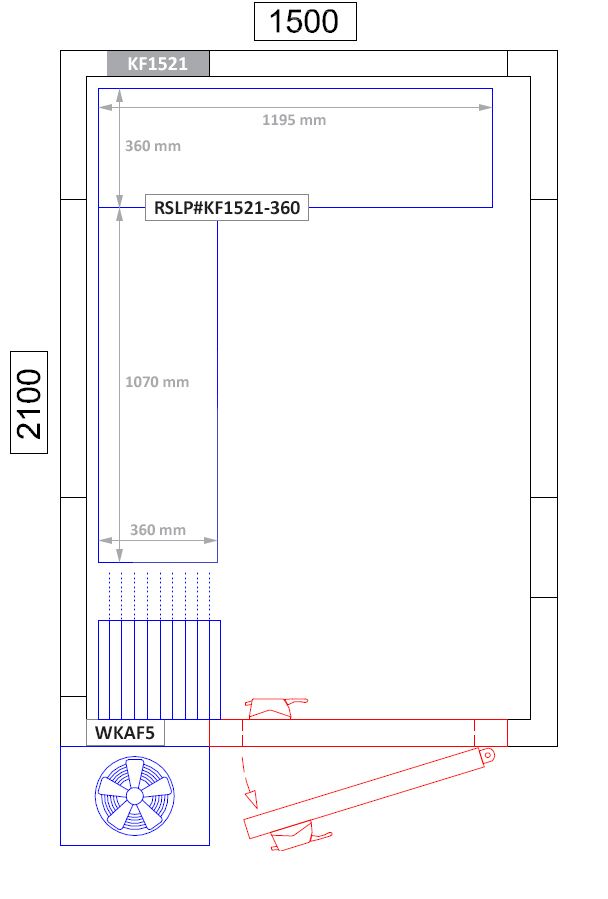 Kit rayonnage en aluminium - En angle (L) - Profondeur:360mm - Capacité de charge:600kg