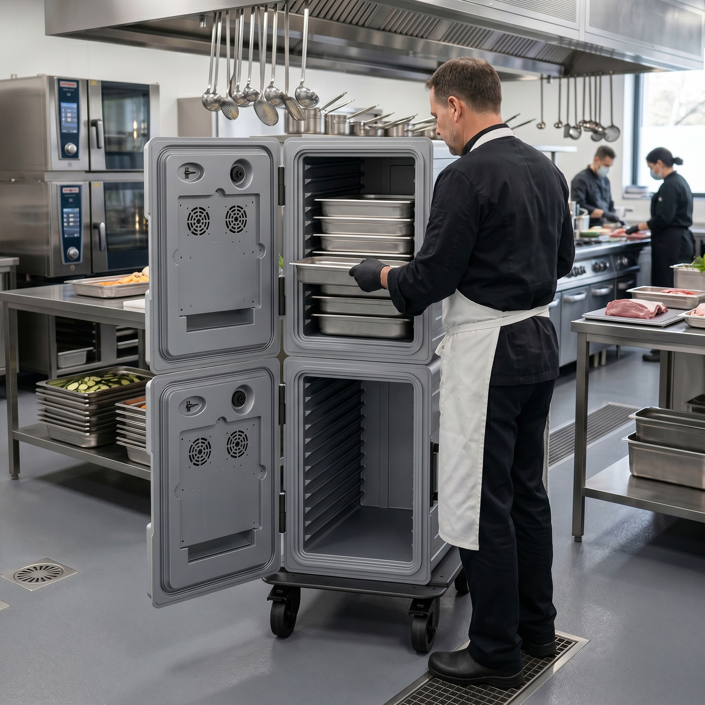 Thermobox - Chargement par l’avant - GN 1/1 - 2x 83L - 550x710x1410mm - chauffant - pour 24x GN 1/1
