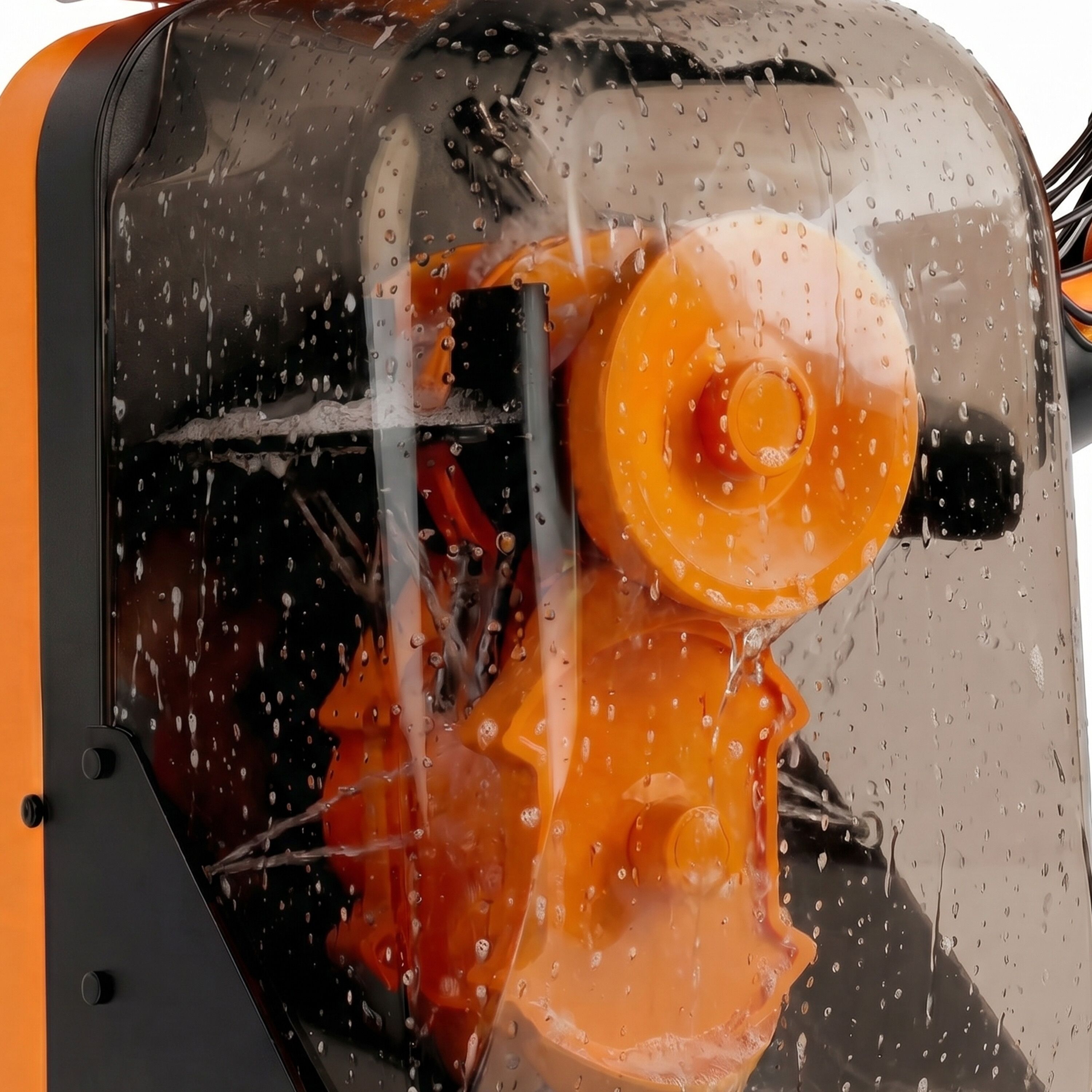 Presse-agrumes automatique professionnel - 550W - 61kg - avec dispositif d’alimentation automatique, nettoyage assisté, compteur numérique - Orange