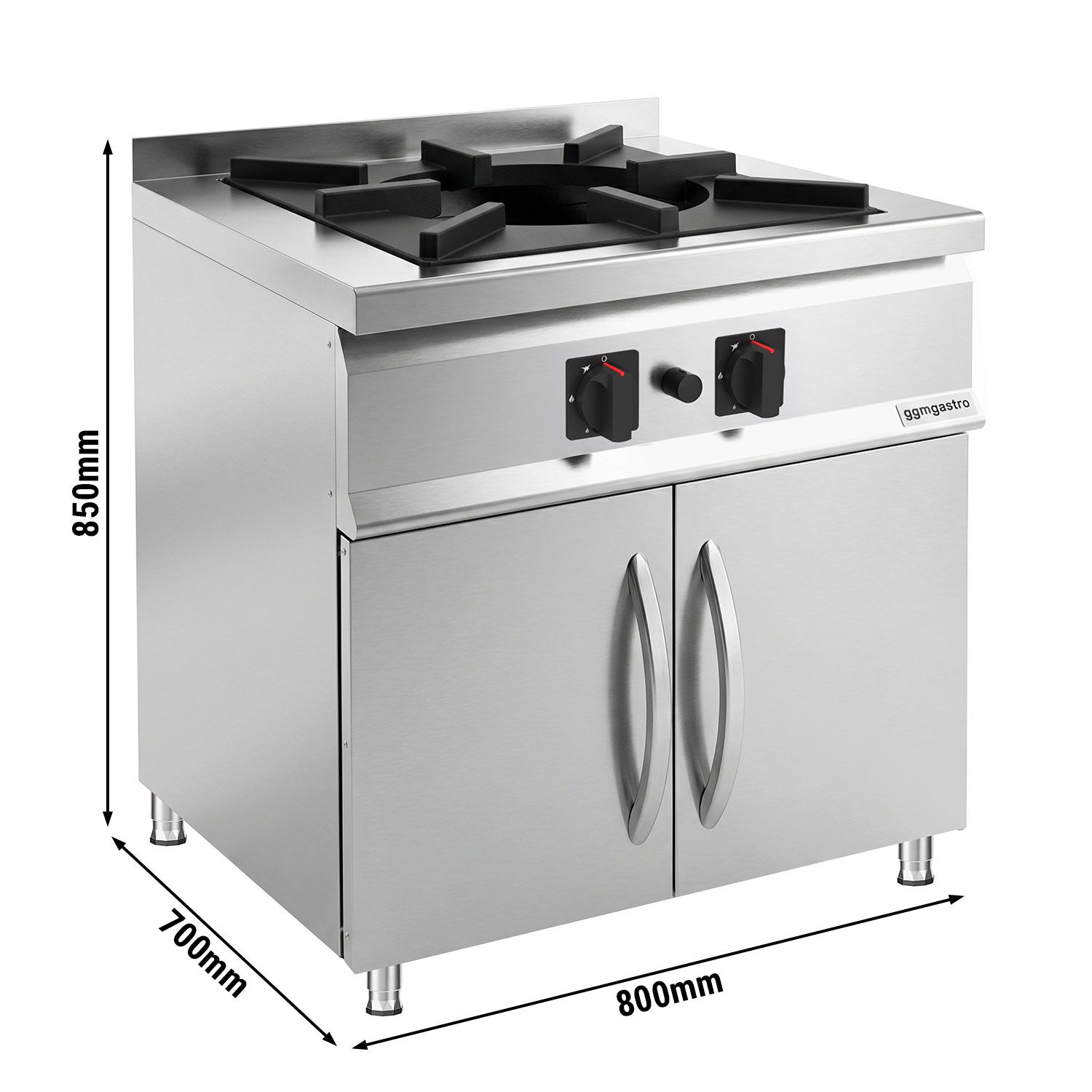 Cuisinière à gaz Tantuni - 24 kW - 1 brûleur - incl. poêle Tantuni & soubassement avec 2 portes