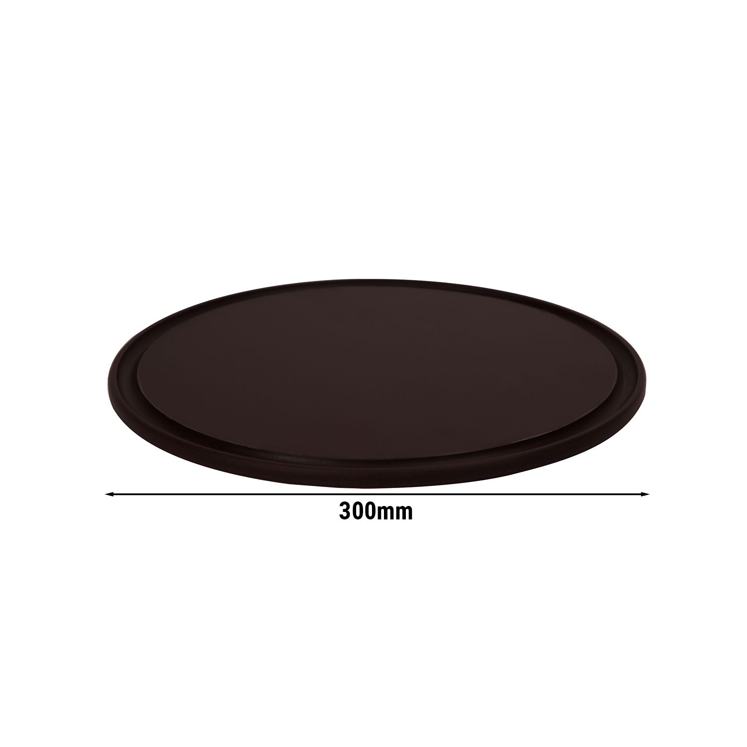 (12 Pièces) Assiette à Pizza - Polyéthylène - Ø 300 mm - Avec Rainure à Jus - Marron