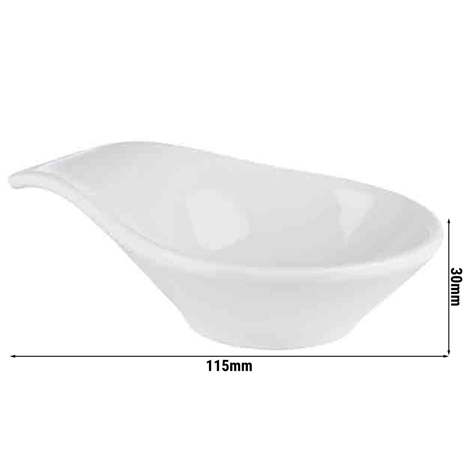 (24 pièces) Bol - MINI - Mélamine - 60 ml - 115 x 75 mm - Blanc