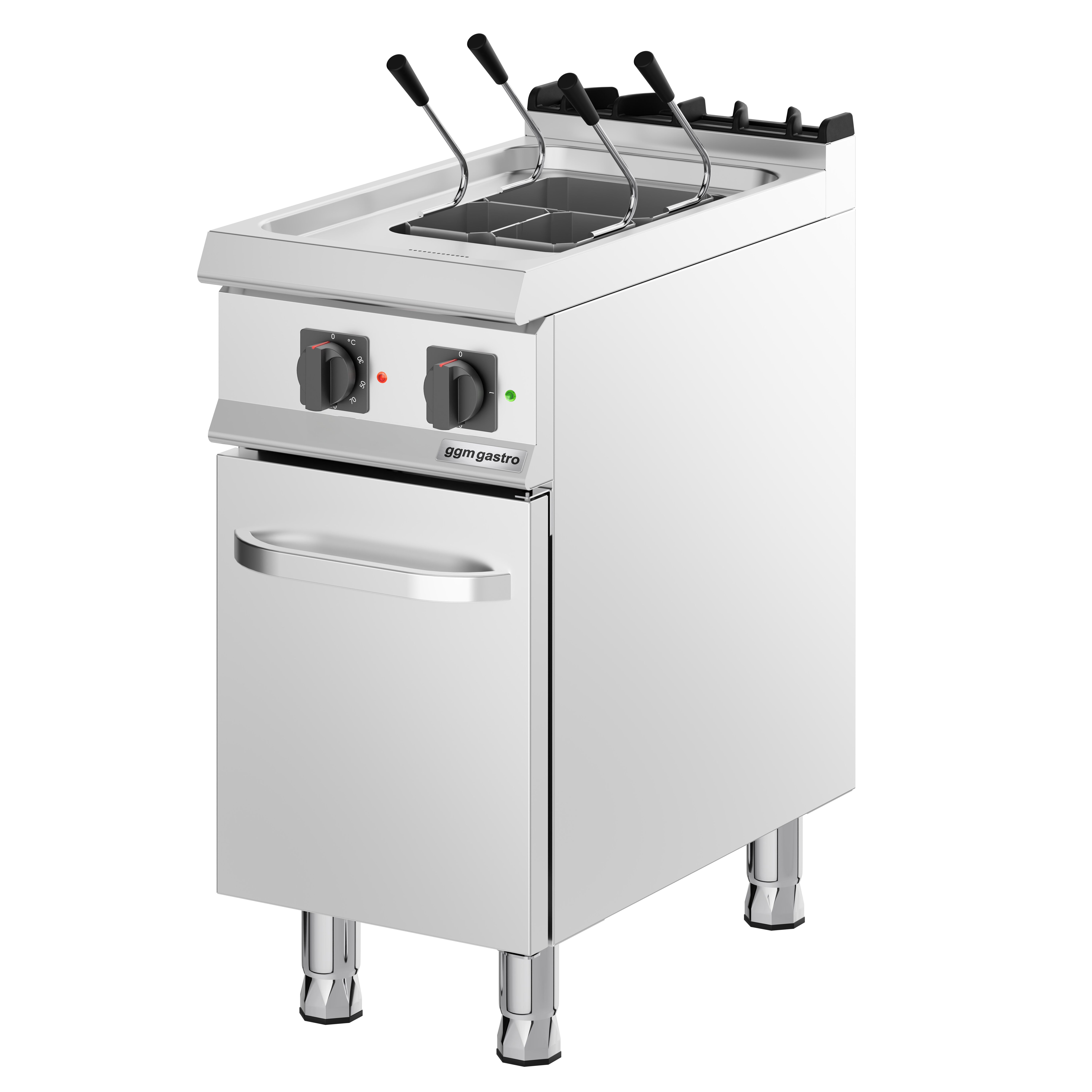 Cuiseur à pâtes électrique – 22 L – 9 kW – incl. soubassement avec 1 porte