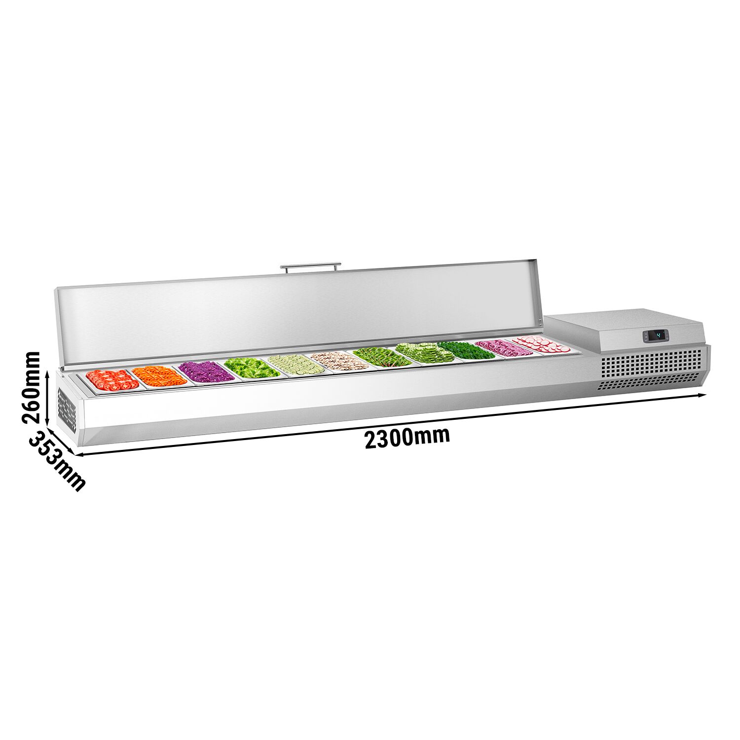 Vitrine Réfrigérée à Ingrédients PREMIUM PLUS - 2300x353mm - 11x GN 1/4