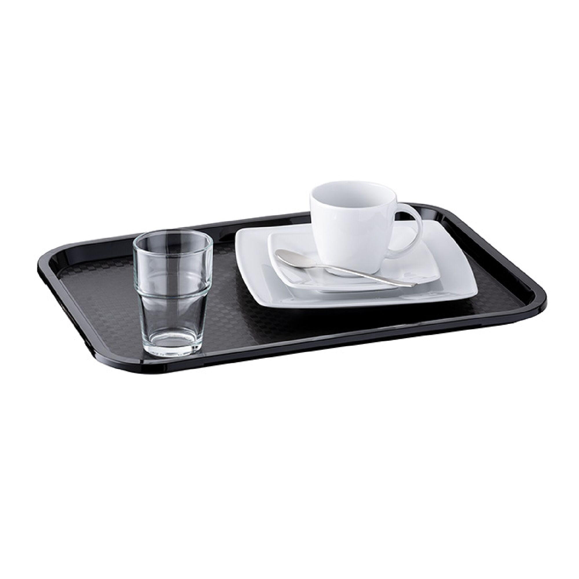 (6 pièces) Plateau FAST FOOD – polypropylène – 410×305 mm – Noir