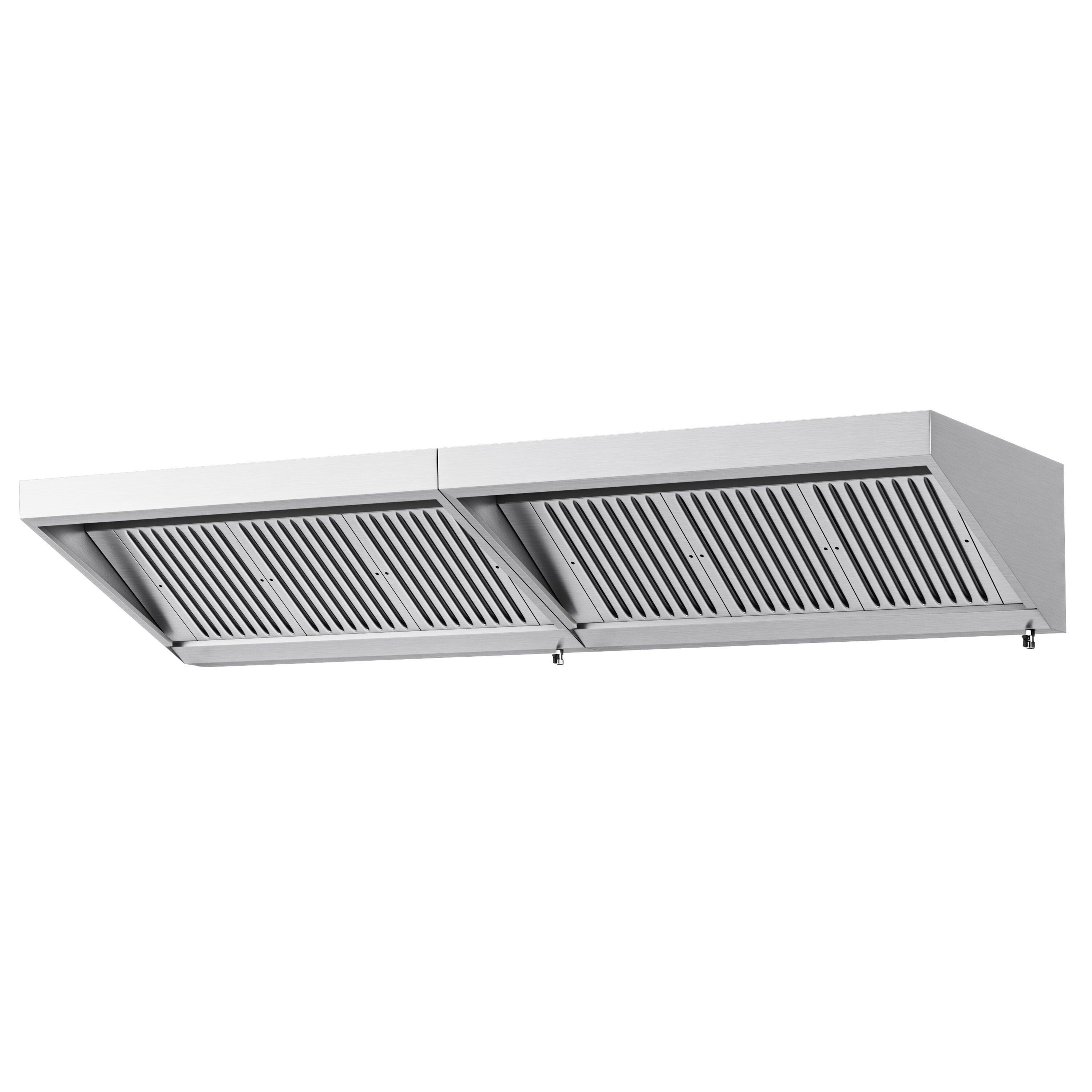 Commercial Wall-Mounted Extraction Canopy - with Motor - 2600mm - with Baffle Filters & LED Lighting