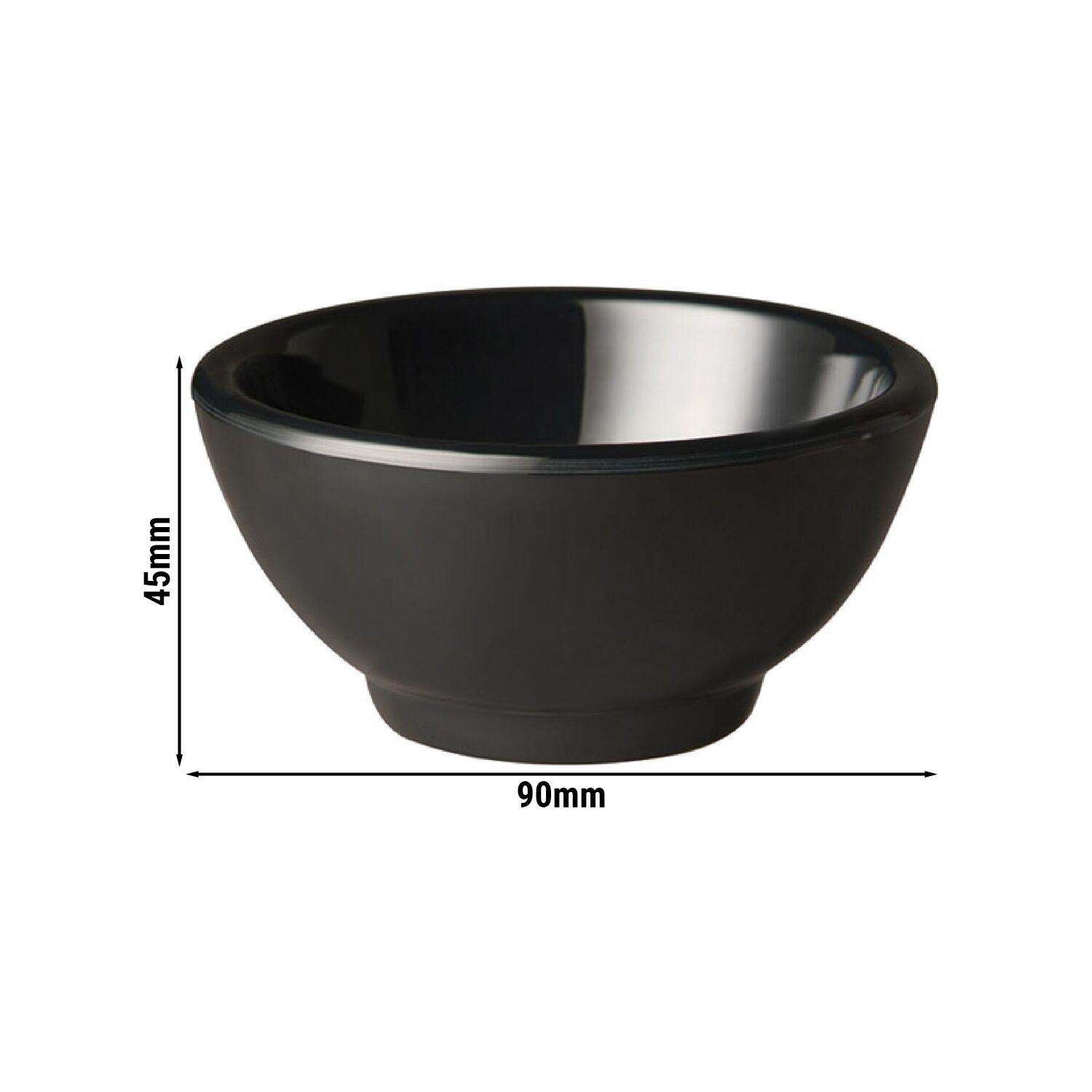 (6 pièces) Coupelles à sauce - PURE - Melamine - 90 ml - Ø 90 mm - Noir