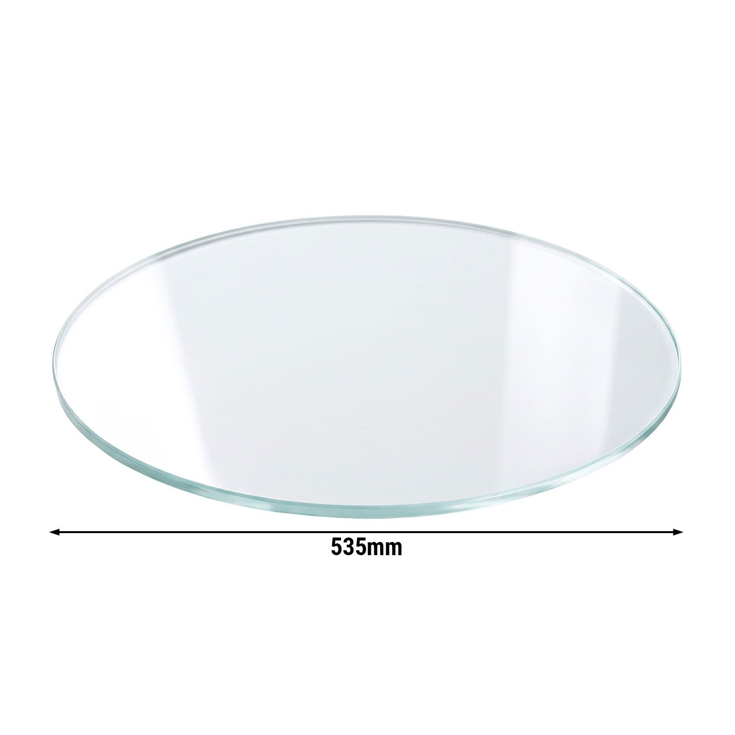 Glass shelf - Round - incl. 3 mounting brackets - for Panoramic display cabinet PVNR400R