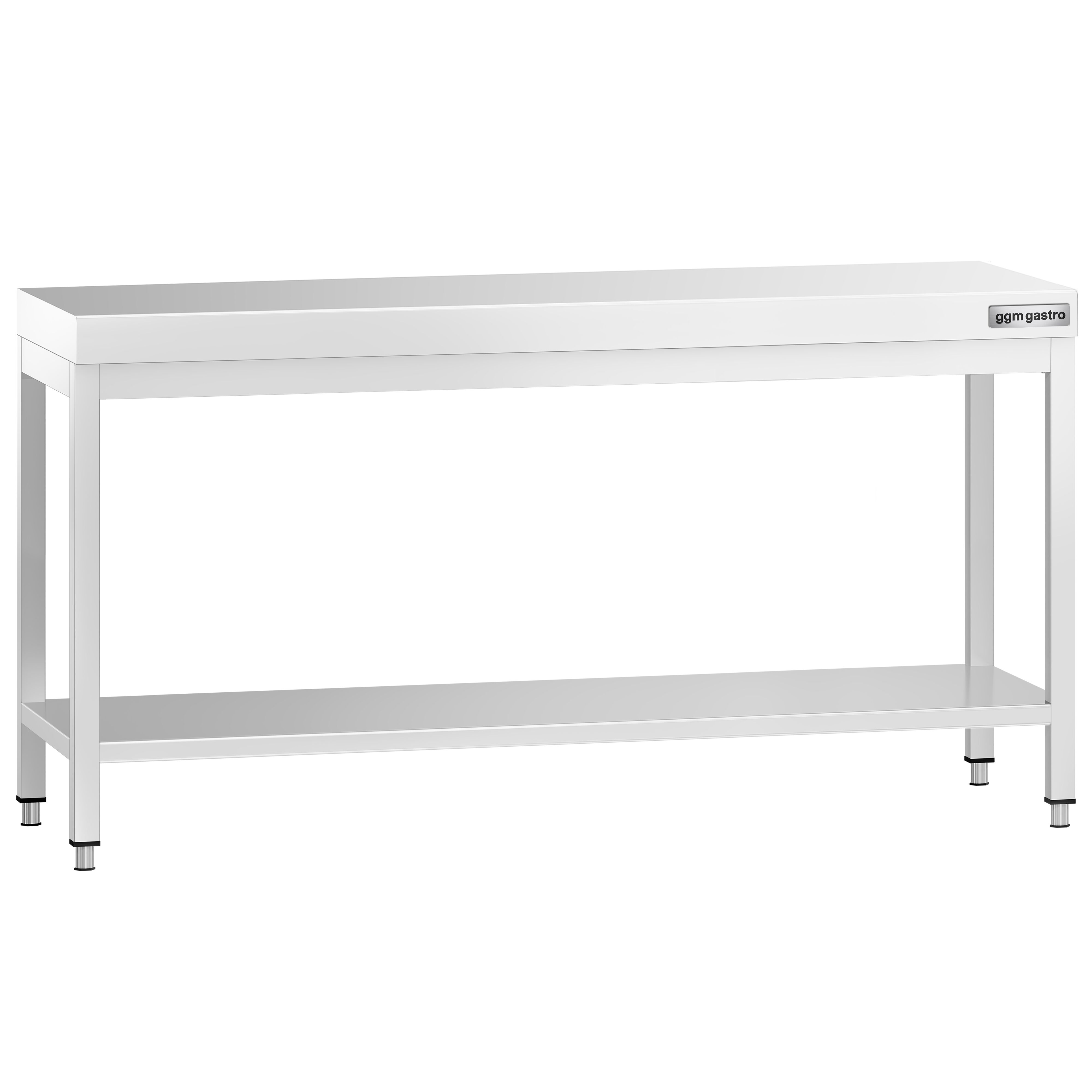 Table de travail inox PREMIUM - 2000x700mm - avec étagère basse + traverses de renfort