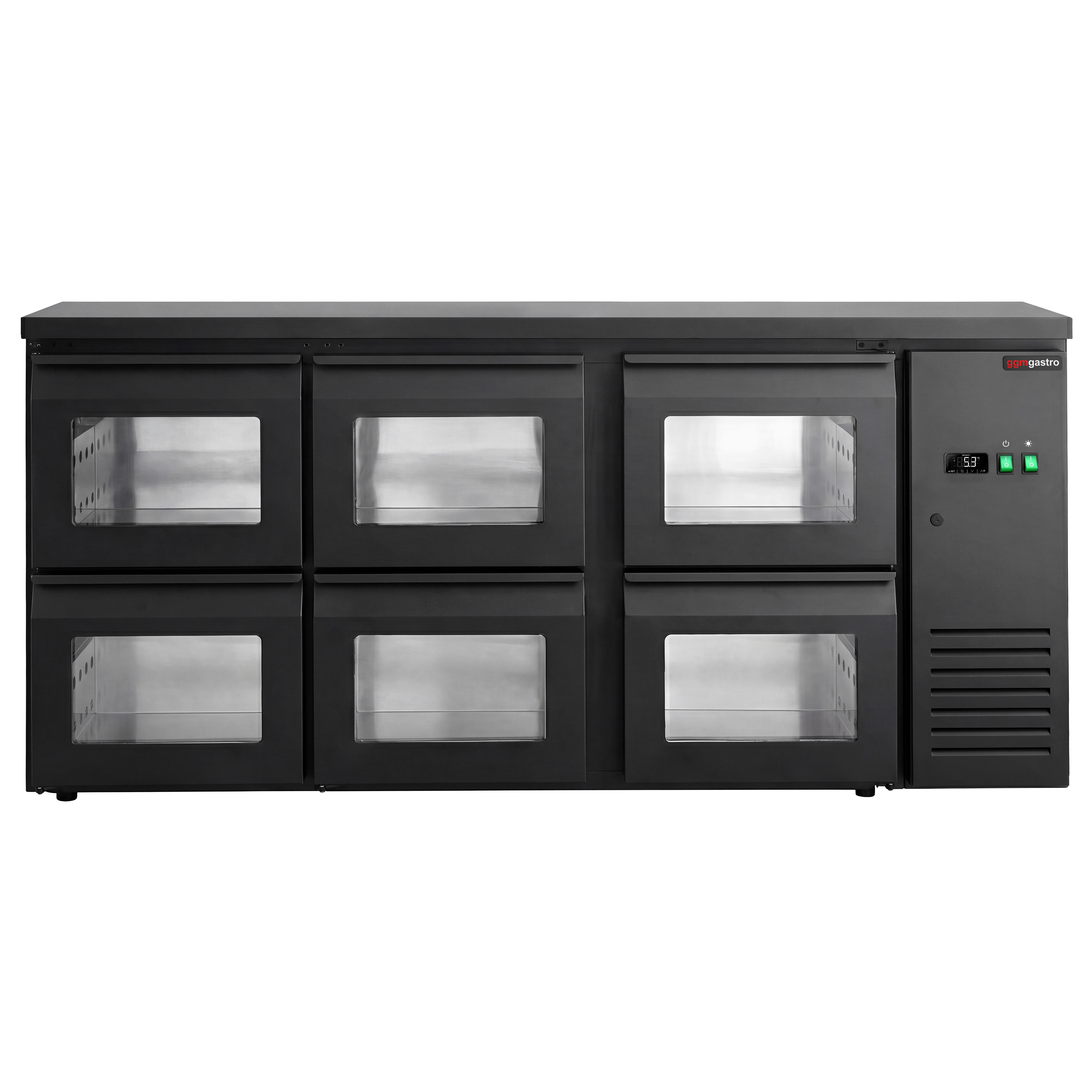 Commercial Back Bar Cooler ECO – 2000 mm – with 6 Glass Drawers – with RGB LED Lighting