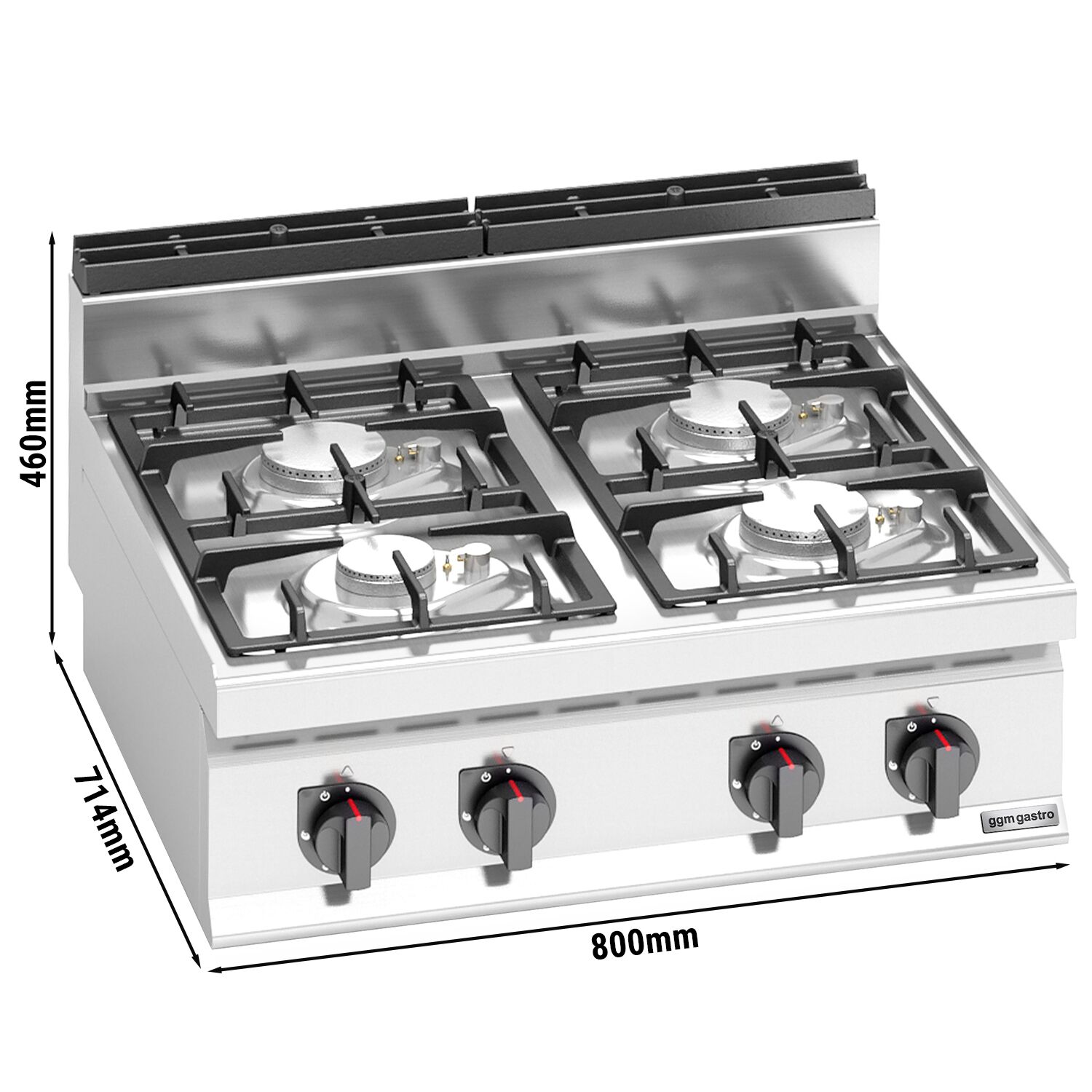 Fourneau à gaz – 21,5 kW – 4 brûleurs