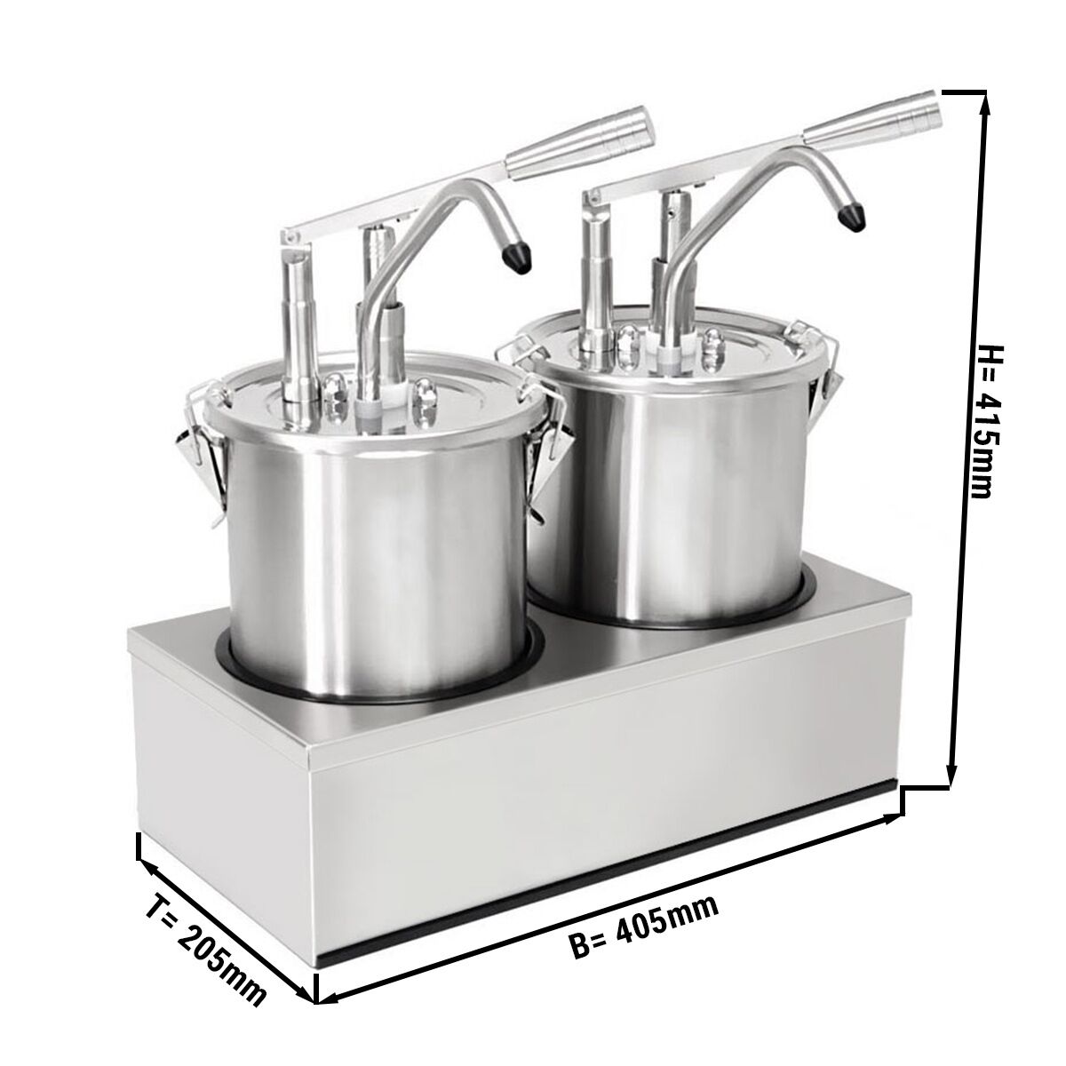 Distributeur de sauces - 2x 4 litres - incl. support en inox