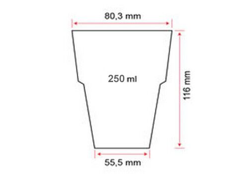 (50 stuks) drinkglazen - 250ml - met stapelbaar; polycarbonaat; breukvast; vaatwasmachinebestendig