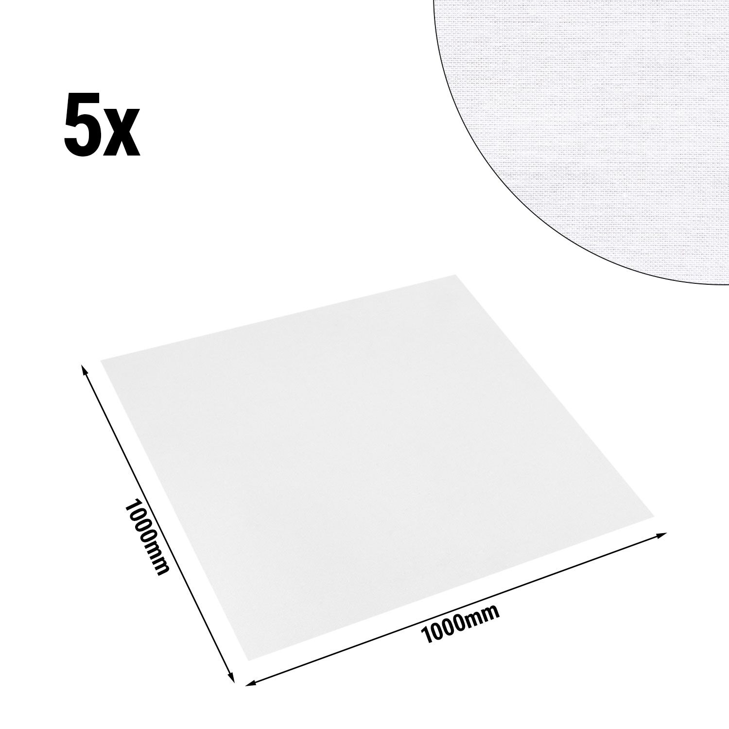 (5 pièces) Nappe carrée en damas Tessin Atlas - 210 g/m² - 100 x 100 cm - Blanc