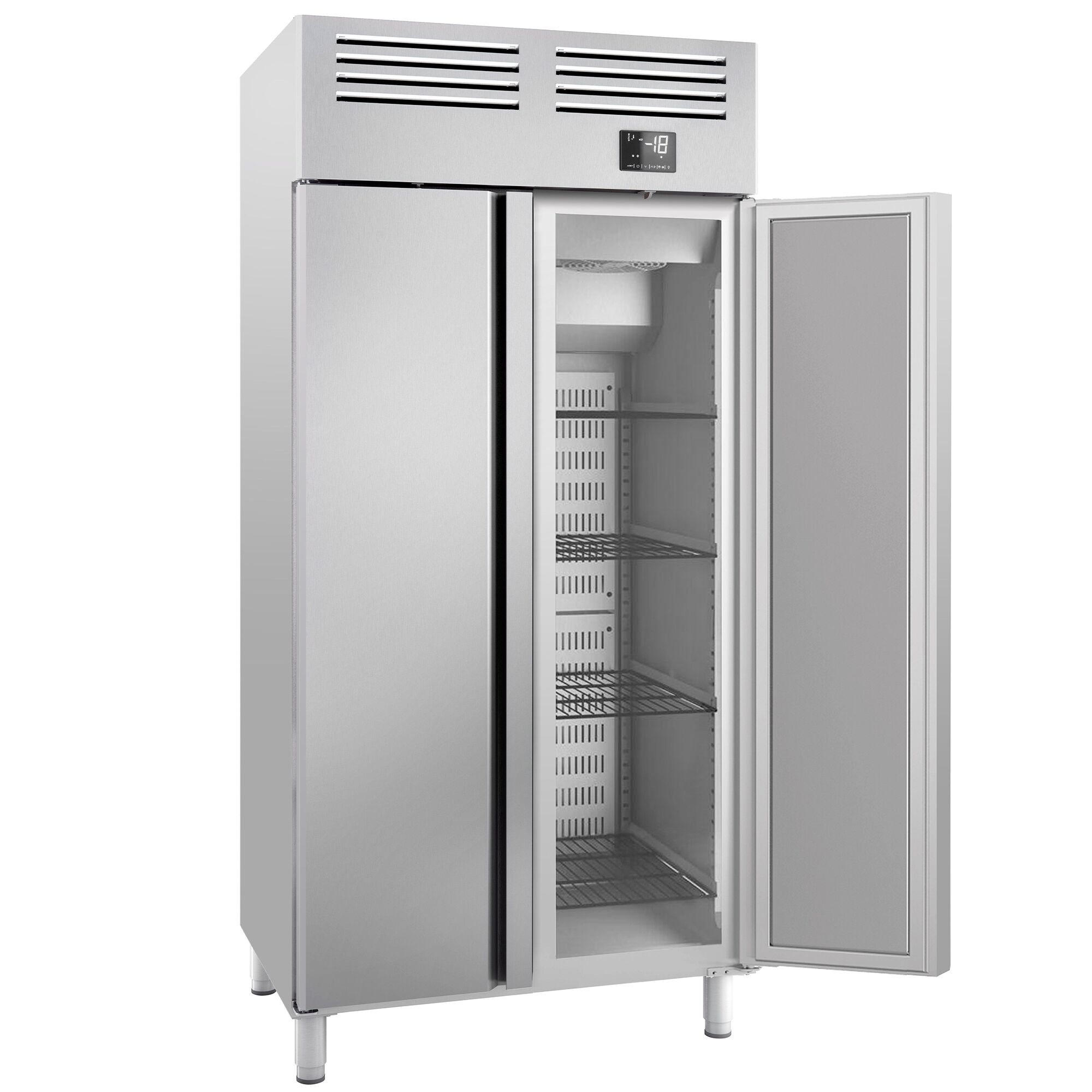 Armoire réfrigérée négative en acier inoxydable PREMIUM PLUS – GN 1/1 – 745 litres – avec 2 portes