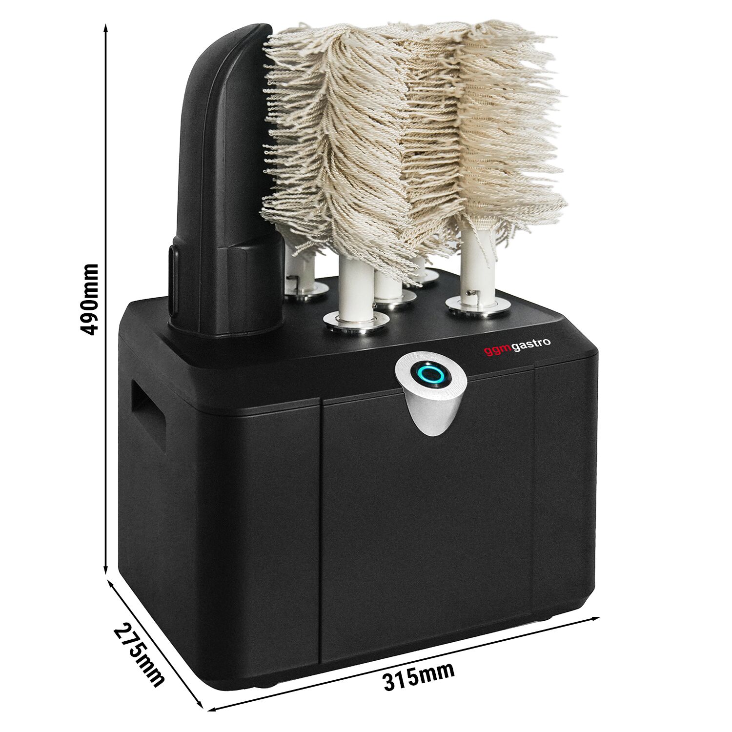 Polisseuse à verres professionnelle - 1,15kW - avec soufflerie d’air chaud & 5 rouleaux rotatifs