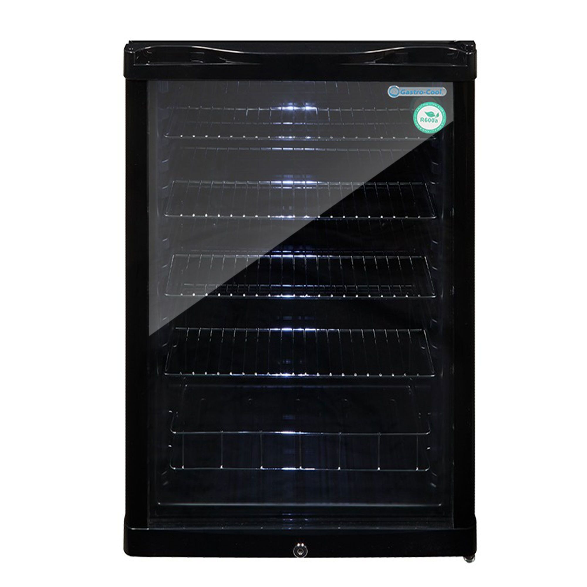 GASTRO-COOL | Barkylskåp - 540 mm - 130 liter - med 1 glasdörr - Svart
