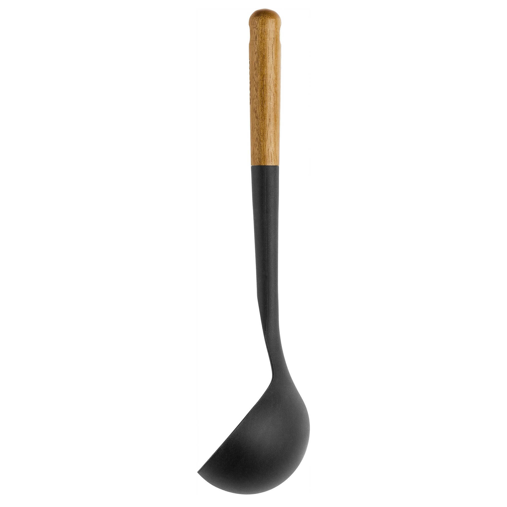 STAUB | Soup Ladle – Silicone - Black - 310 mm - Acacia Wood Handle
