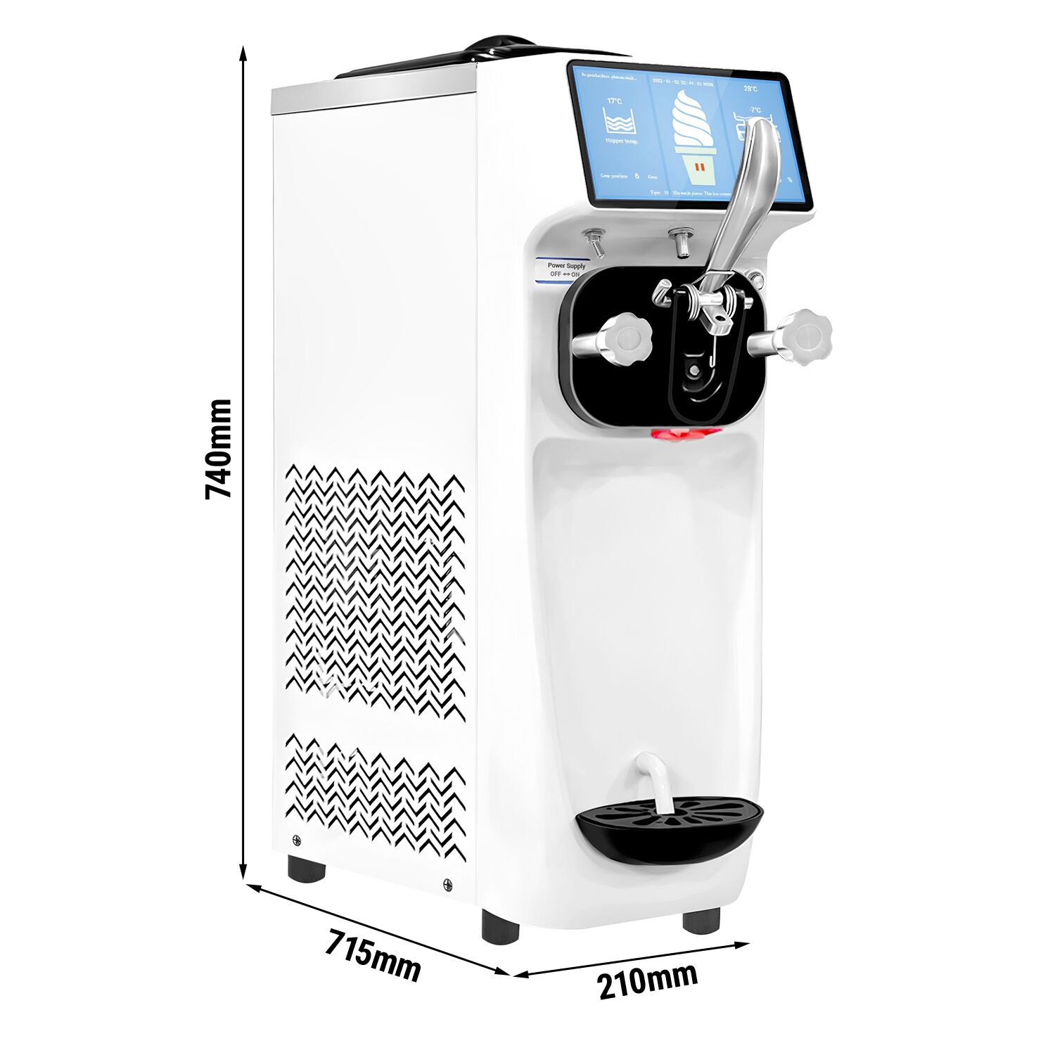 Machine à glace à l’italienne - 16L/h - 1,15kW - Écran tactile - À poser