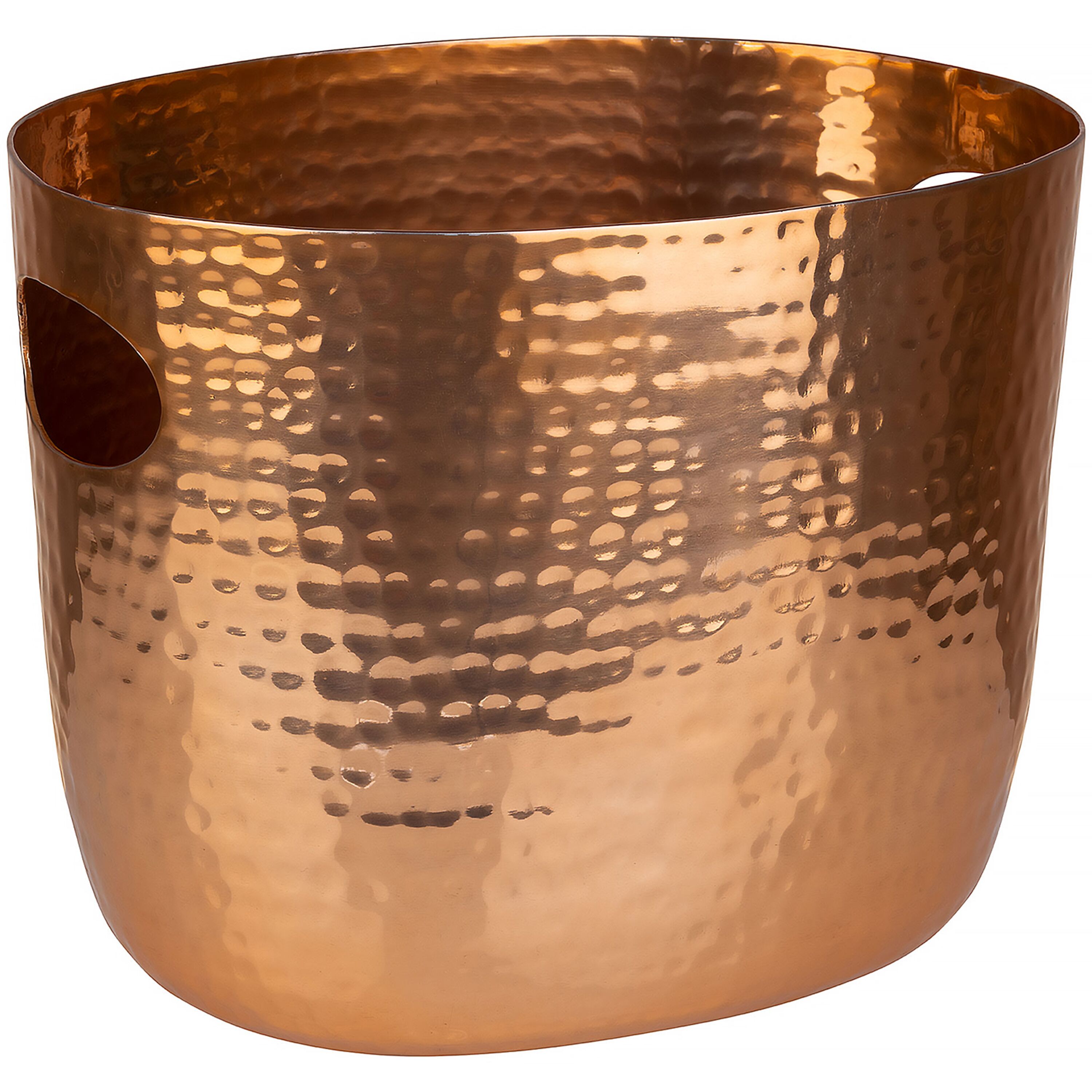 Seau à champagne - Aluminium - 3.9 litres - Ø255mm - Hauteur:200mm - Cuivre - avec poignées