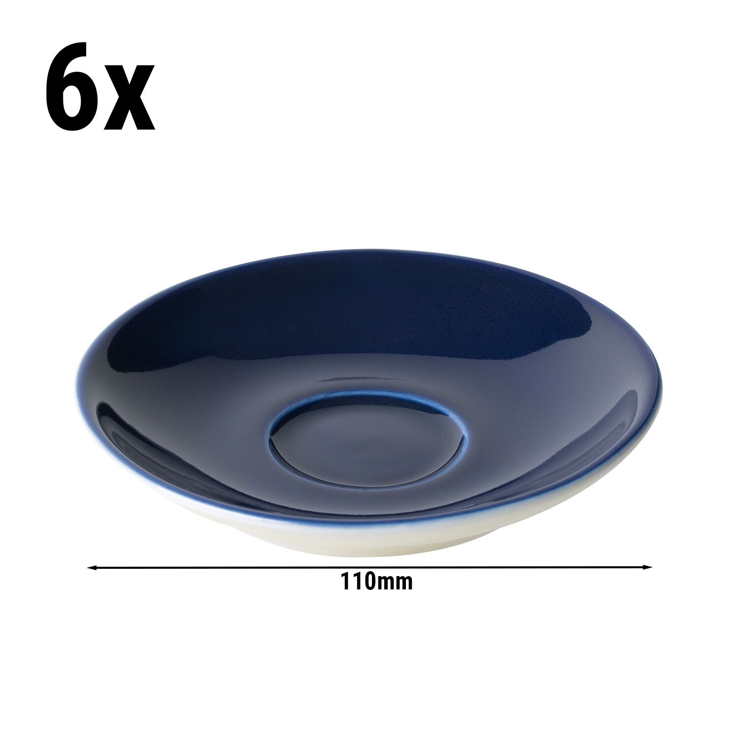(6 st) BART COLOUR CAFE - Espressofat - Rund - Ø 110 mm - Blå