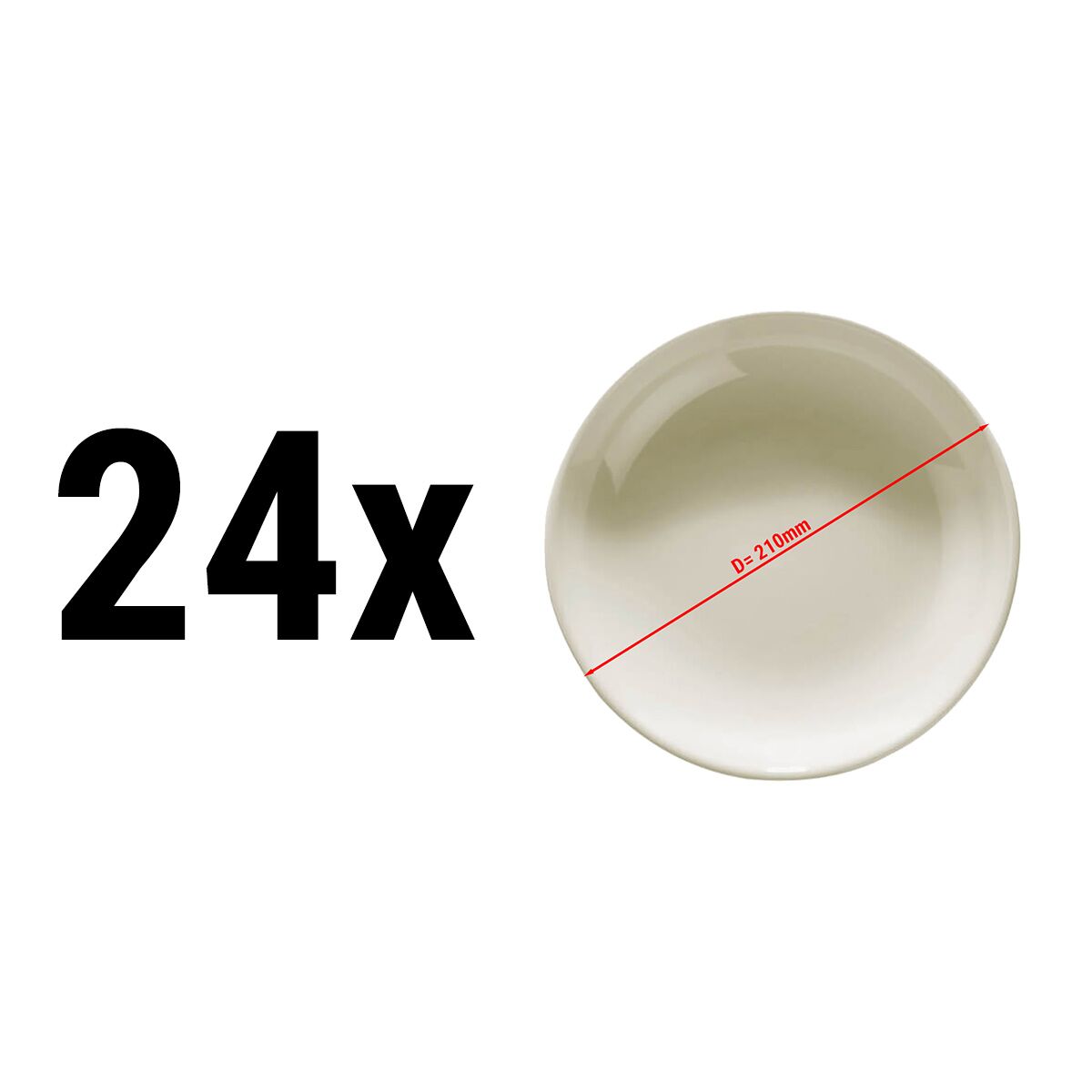 (24 pièces) TEOS - Assiette - Creuse - Ø 210 mm - Crème