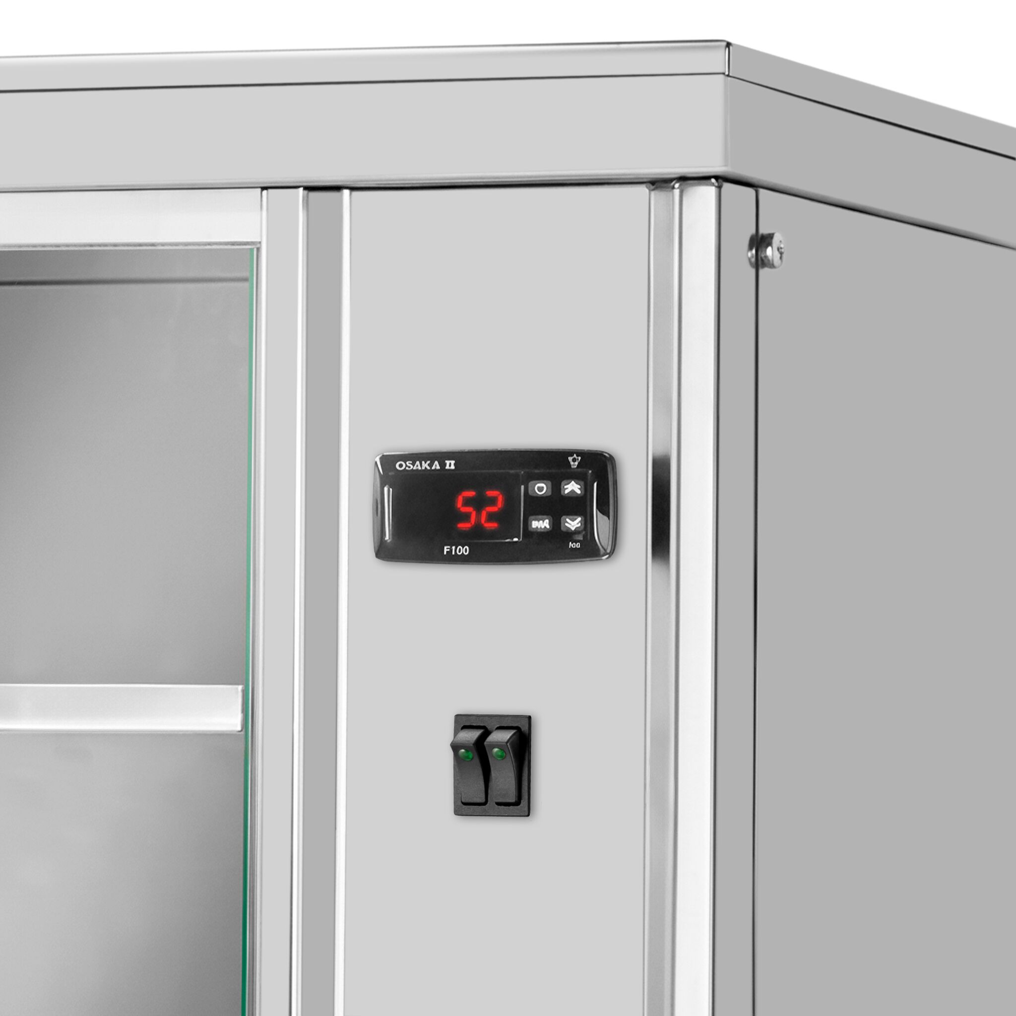 Vitrine chauffante professionnelle - portes arrière coulissantes - 2kW - 8 étagères - 1395x910x1020mm