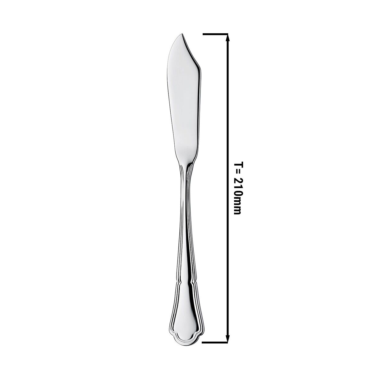 (12 pcs) Couteau à poisson 21 cm Vincenza - Acier inoxydable 18/10 - 210mm - 12 pièces
