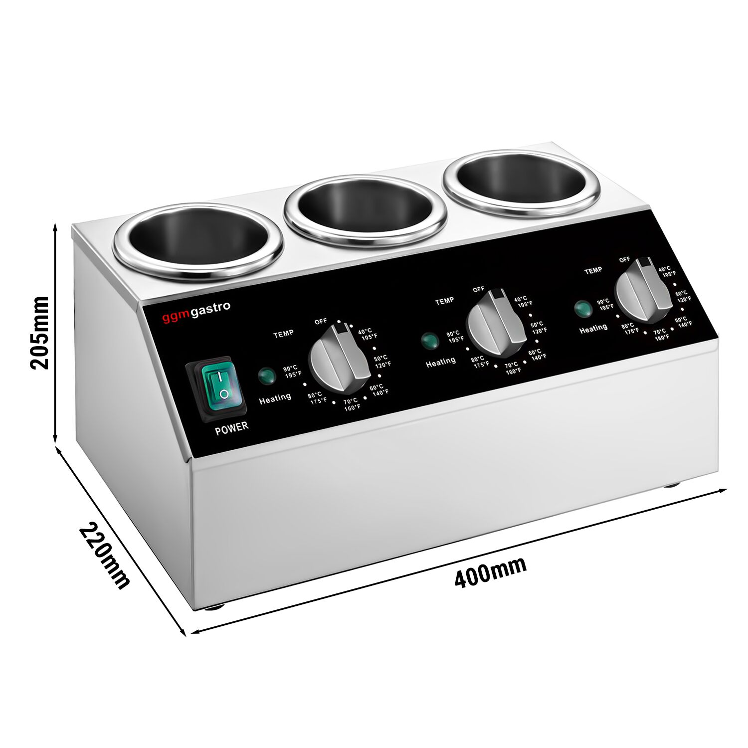 Commercial Sauce Bottle Warmer - 600W - for 3 squeeze bottles