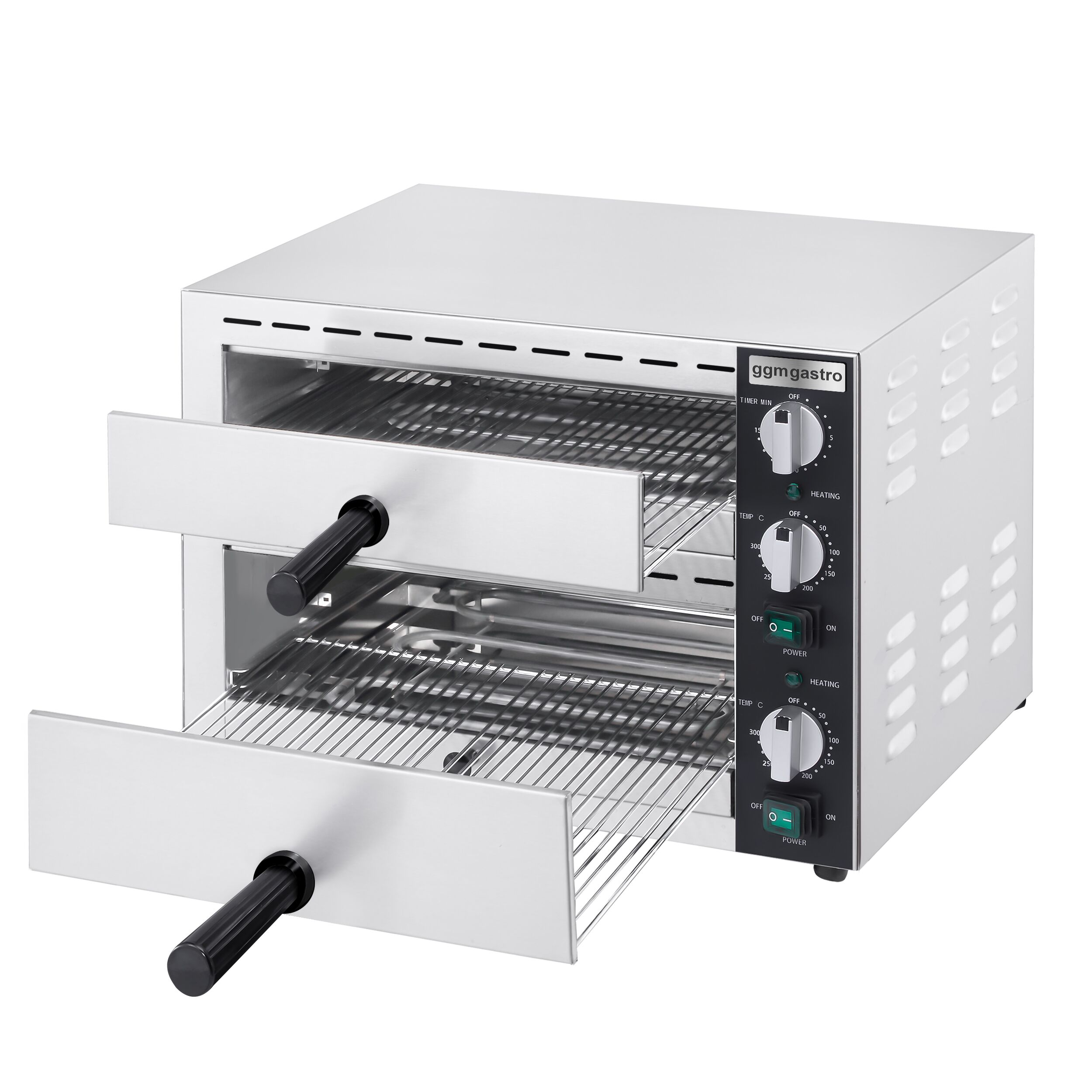 Elektro Mini Pizzaofen / Flammkuchen Ofen - 2 x 33cm - Manuell