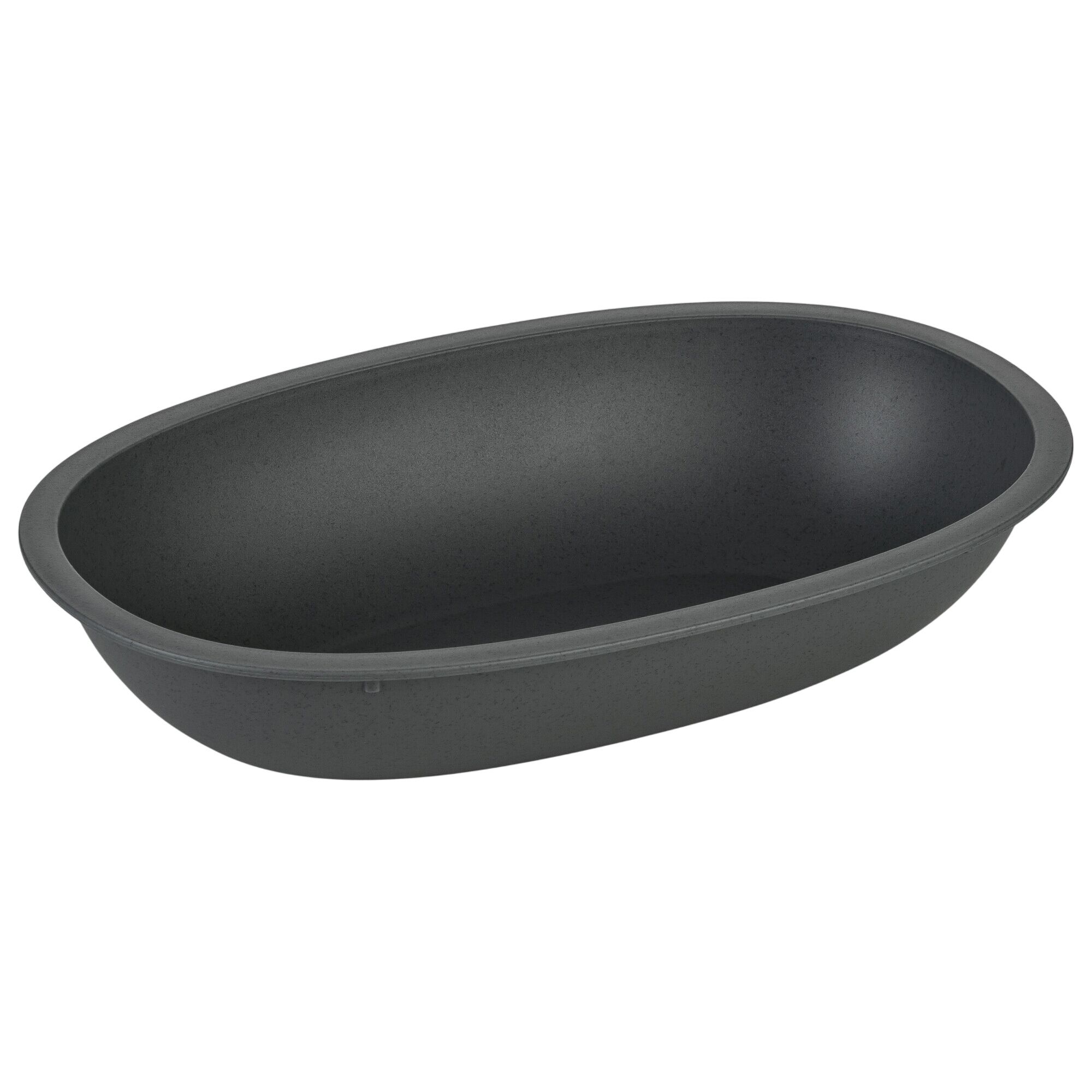 (12 pcs) Barquette réutilisable - 800ml - Ovale - Gris